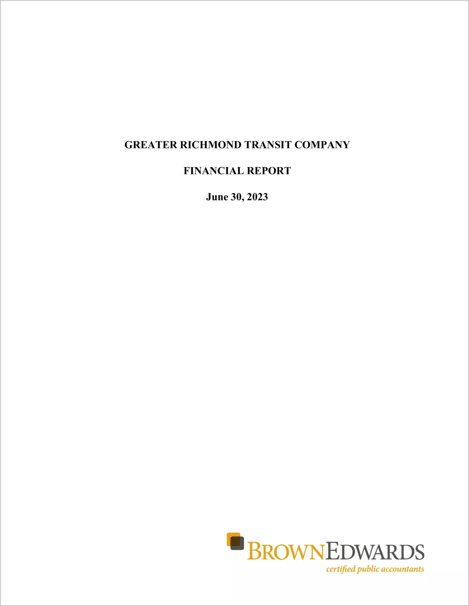preview of 2023 ABC/Other Annual Financial Report for Greater Richmond Transit Company