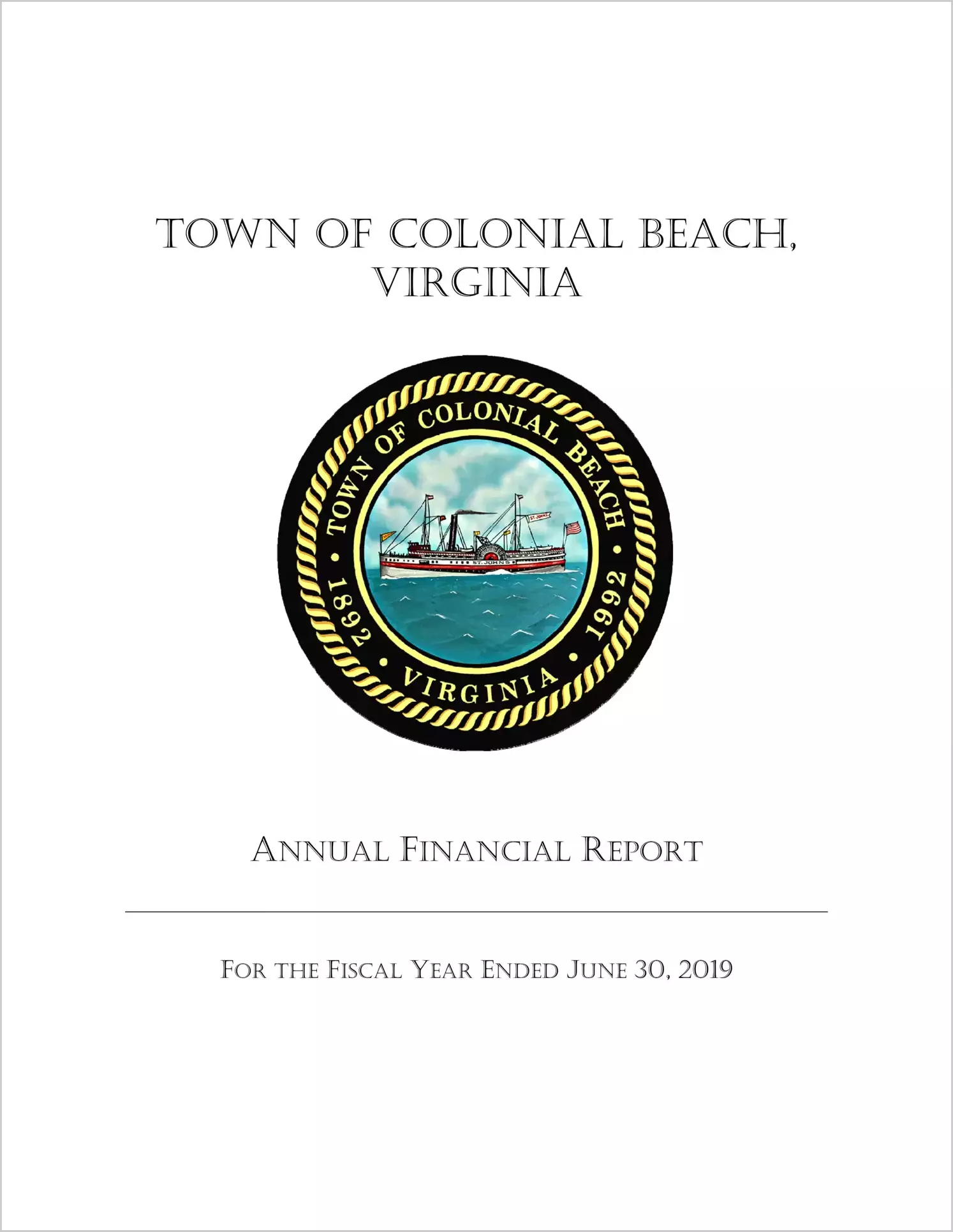2019 Annual Financial Report for Town of Colonial Beach