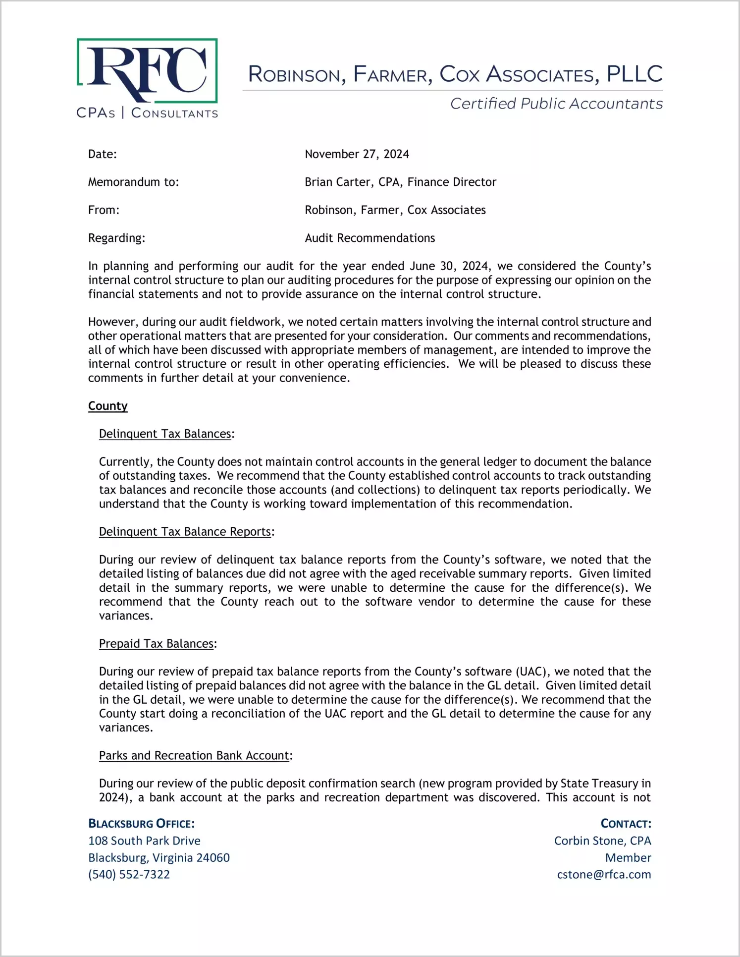preview of 2024 Management Letter for County of Franklin