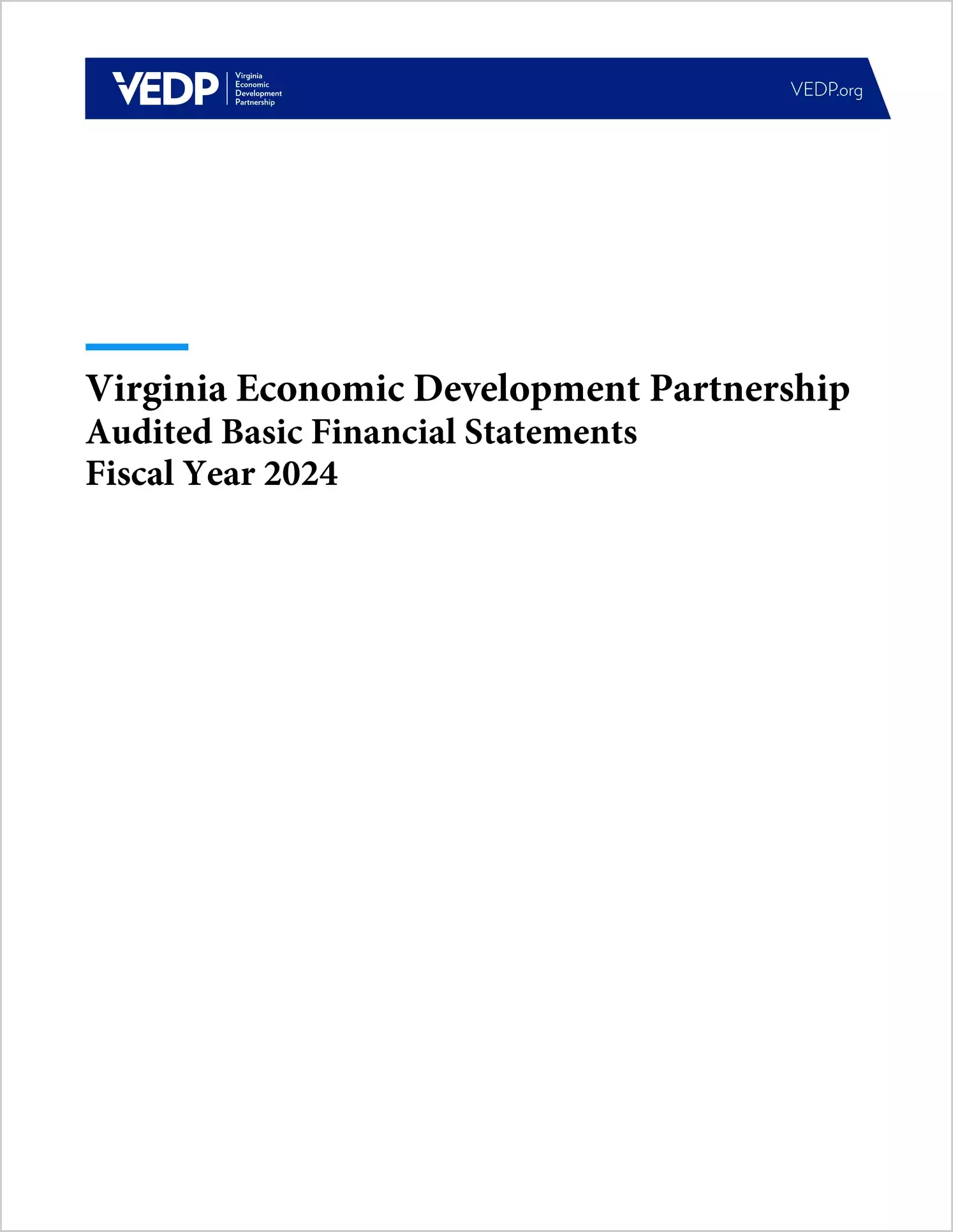 Virginia Economic Development Partnership Financial Statements for the year ended June 30, 2024