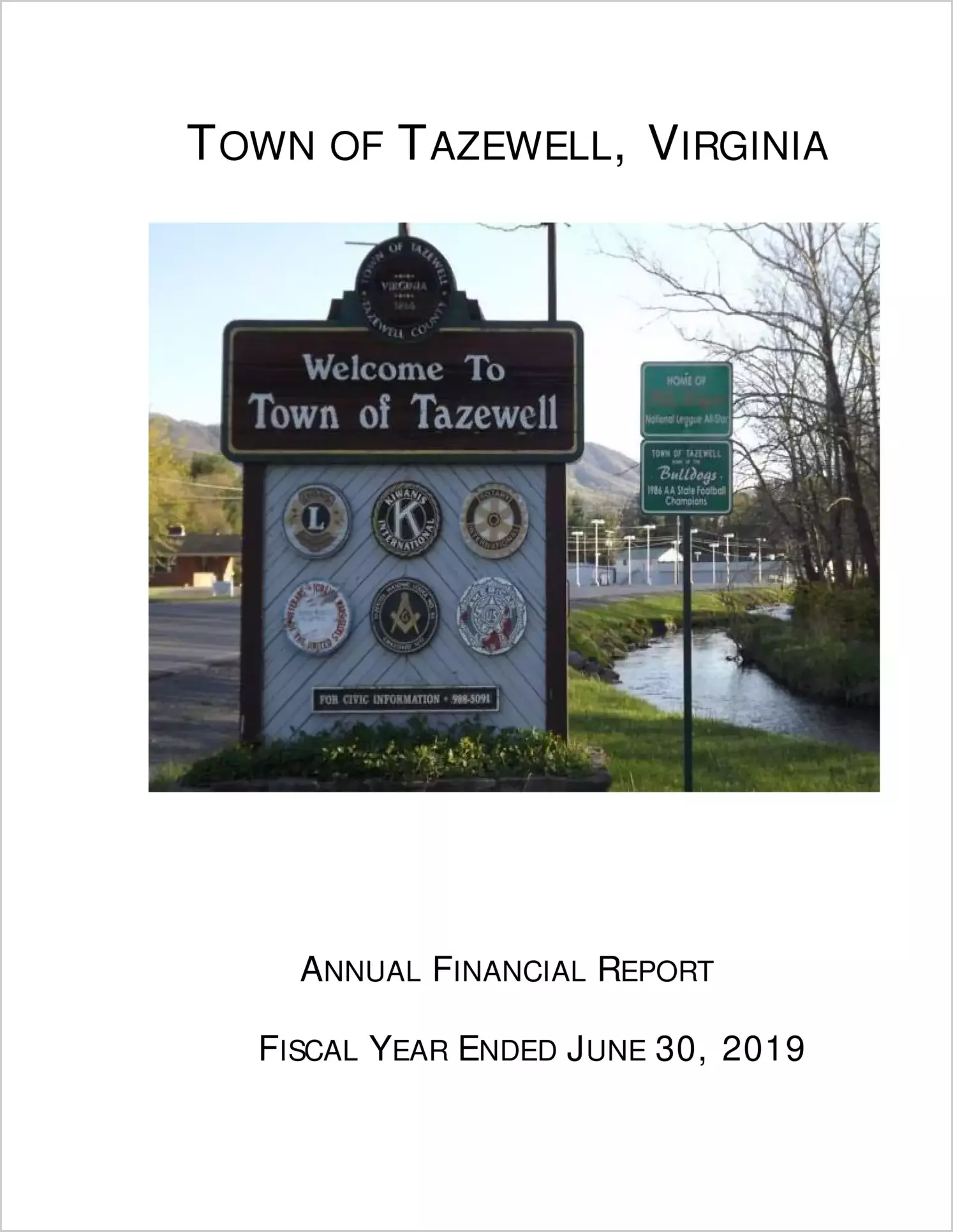 2019 Annual Financial Report for Town of Tazewell