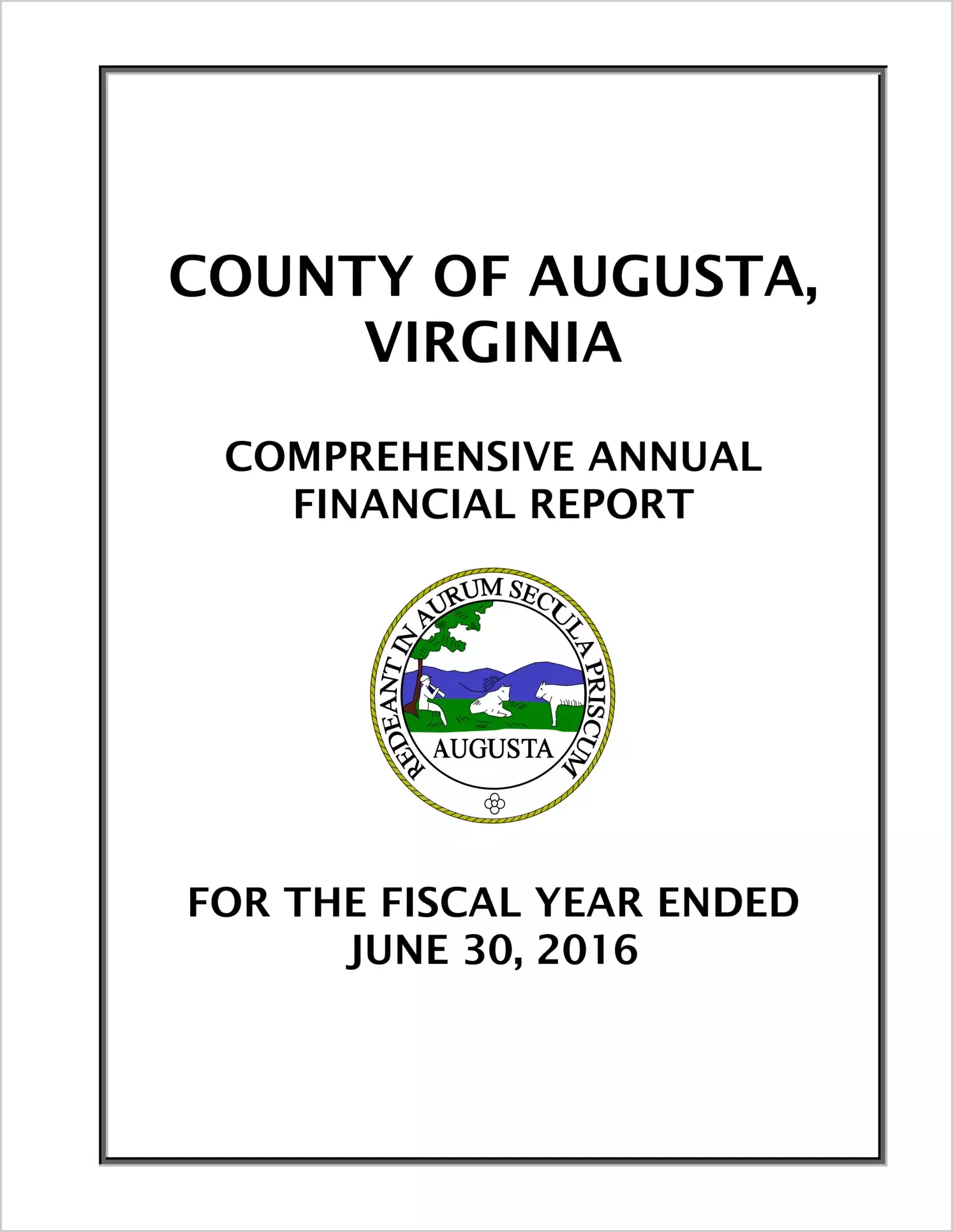 2016 Annual Financial Report for County of Augusta
