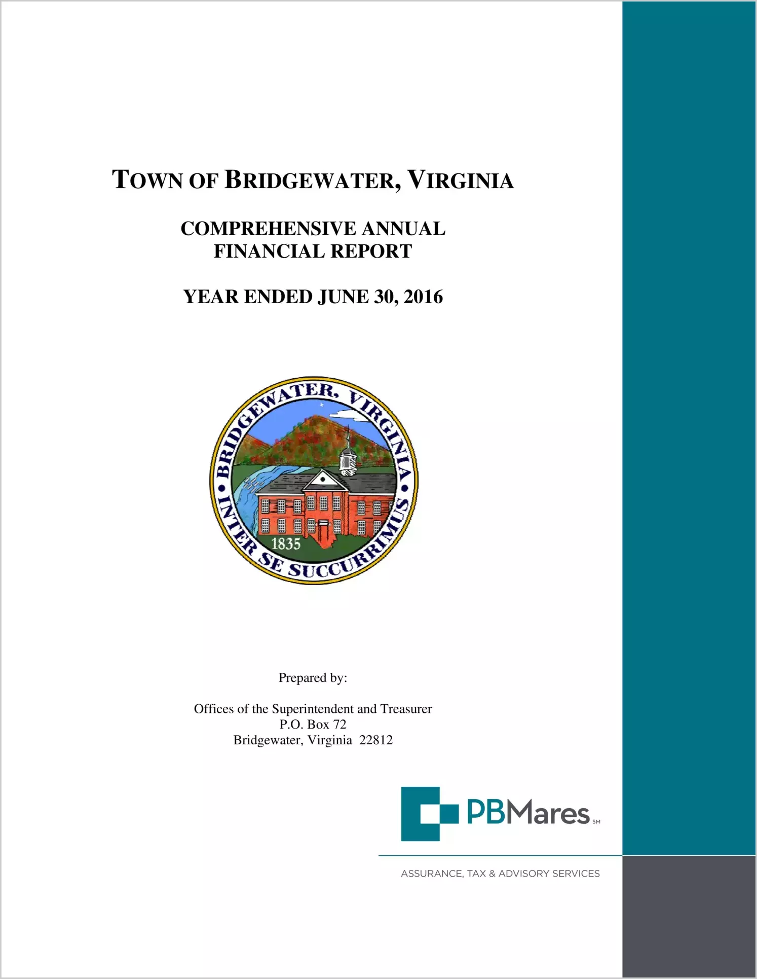 2016 Annual Financial Report for Town of Bridgewater