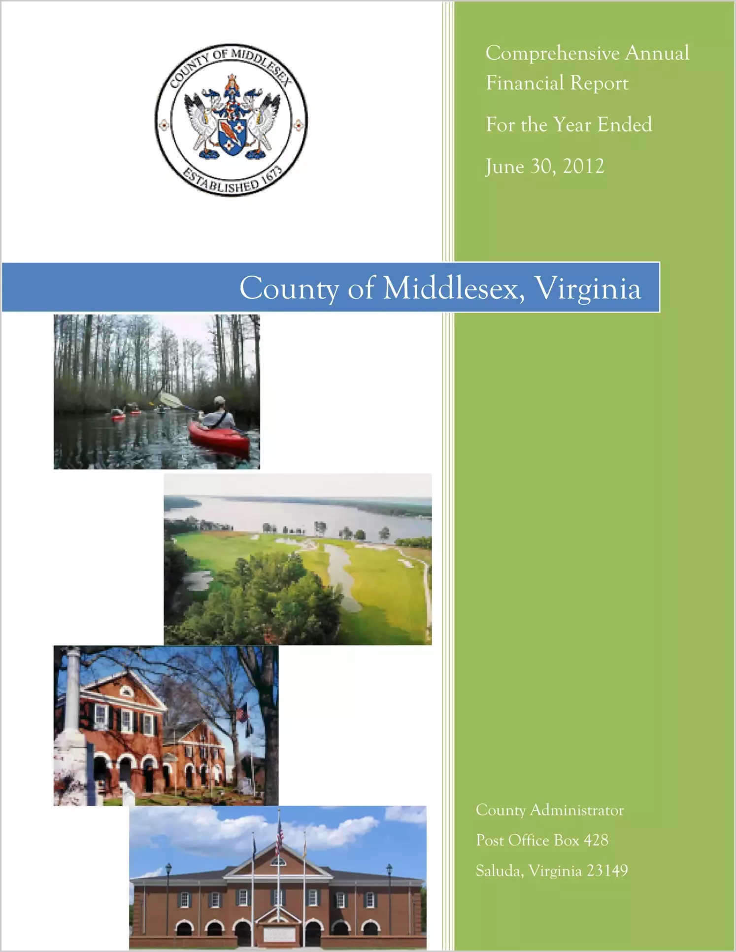 2012 Annual Financial Report for County of Middlesex