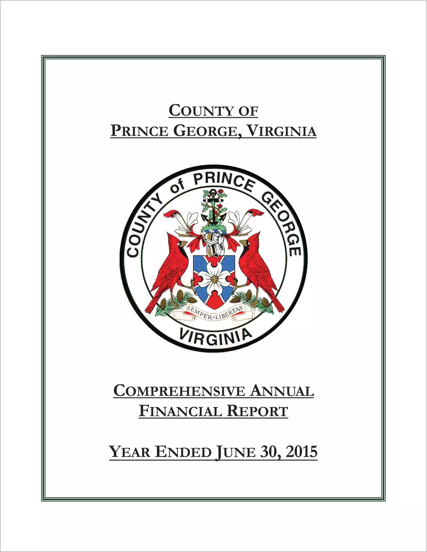 2015 Annual Financial Report for County of Prince George