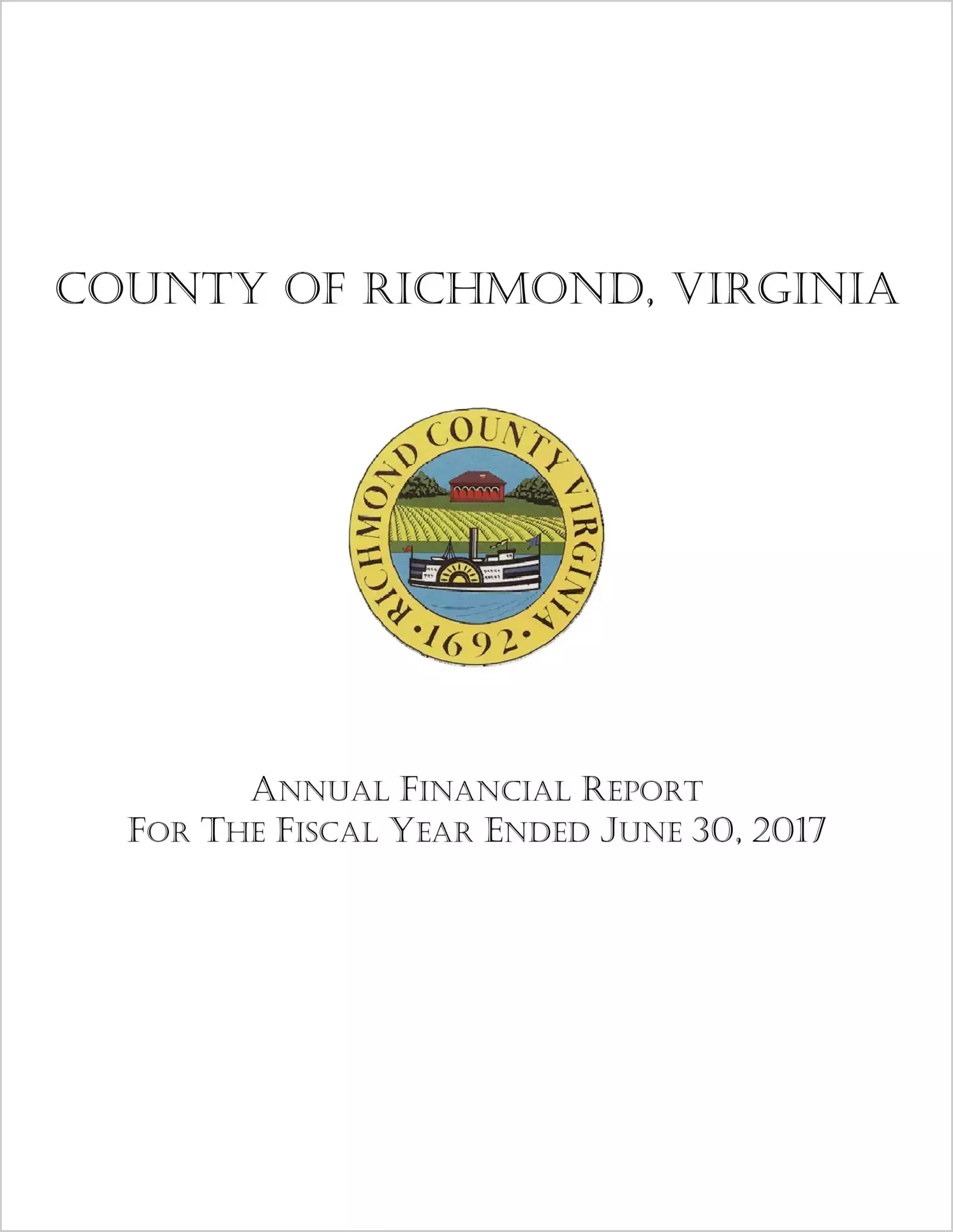 2017 Annual Financial Report for County of Richmond