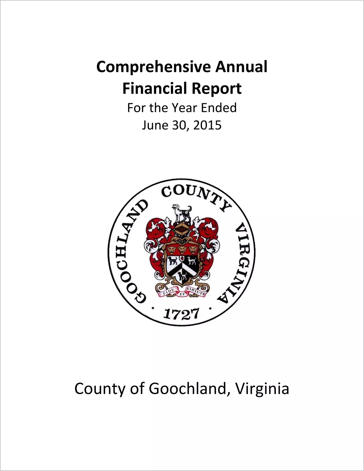 2015 Annual Financial Report for County of Goochland
