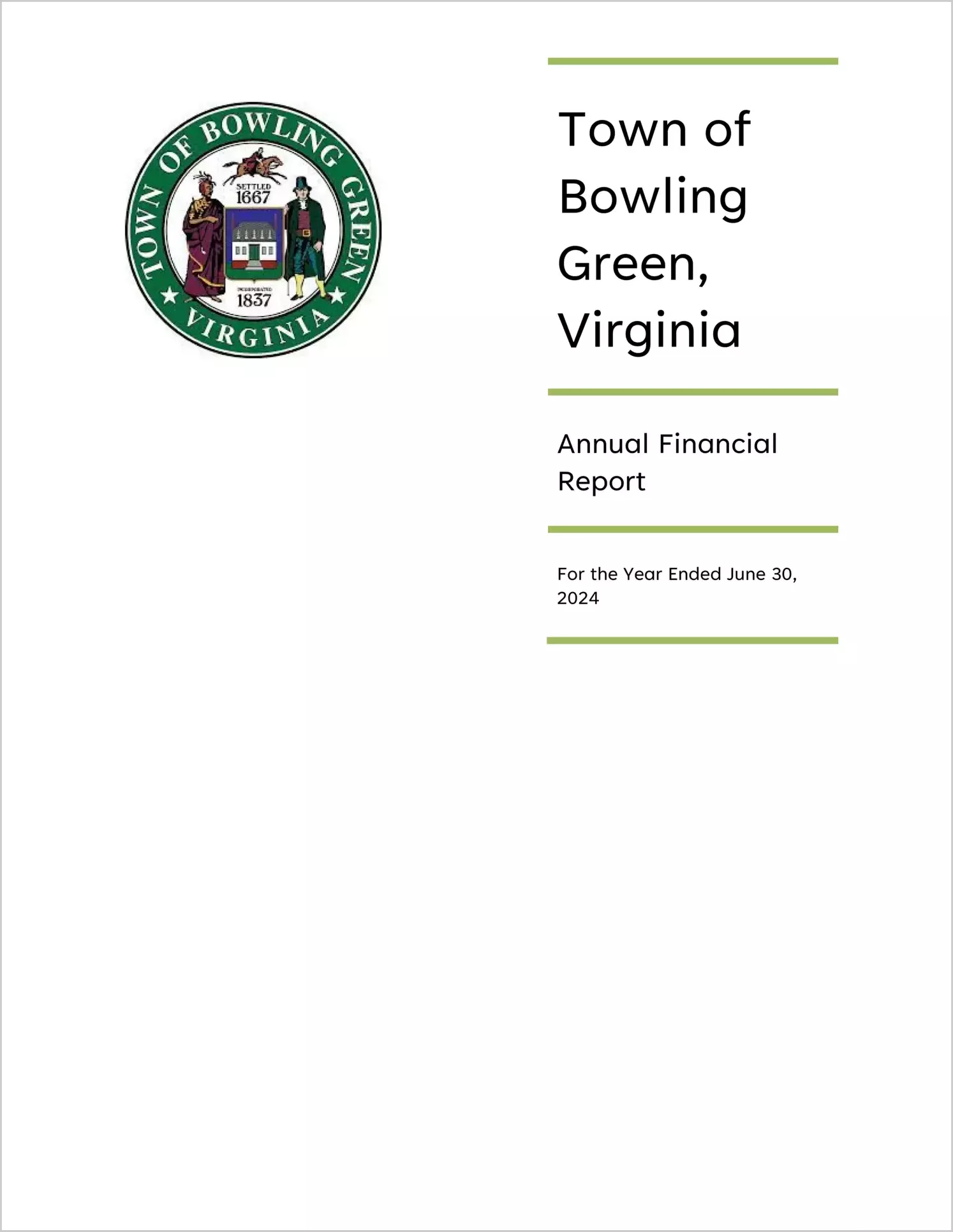 preview of 2024 Annual Financial Report for Town of Bowling Green