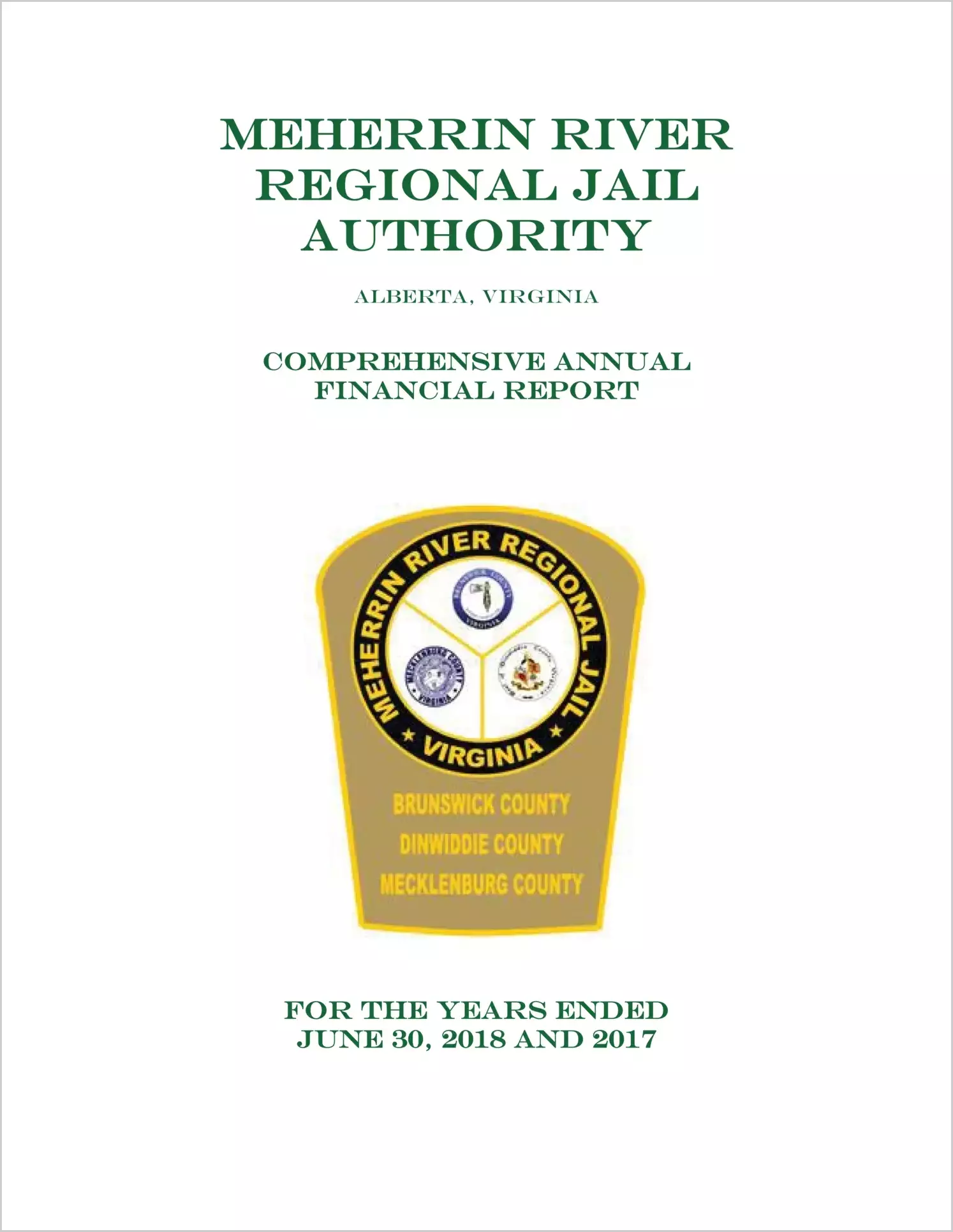 2018 ABC/Other Annual Financial Report  for Meherrin River Regional Jail Authority