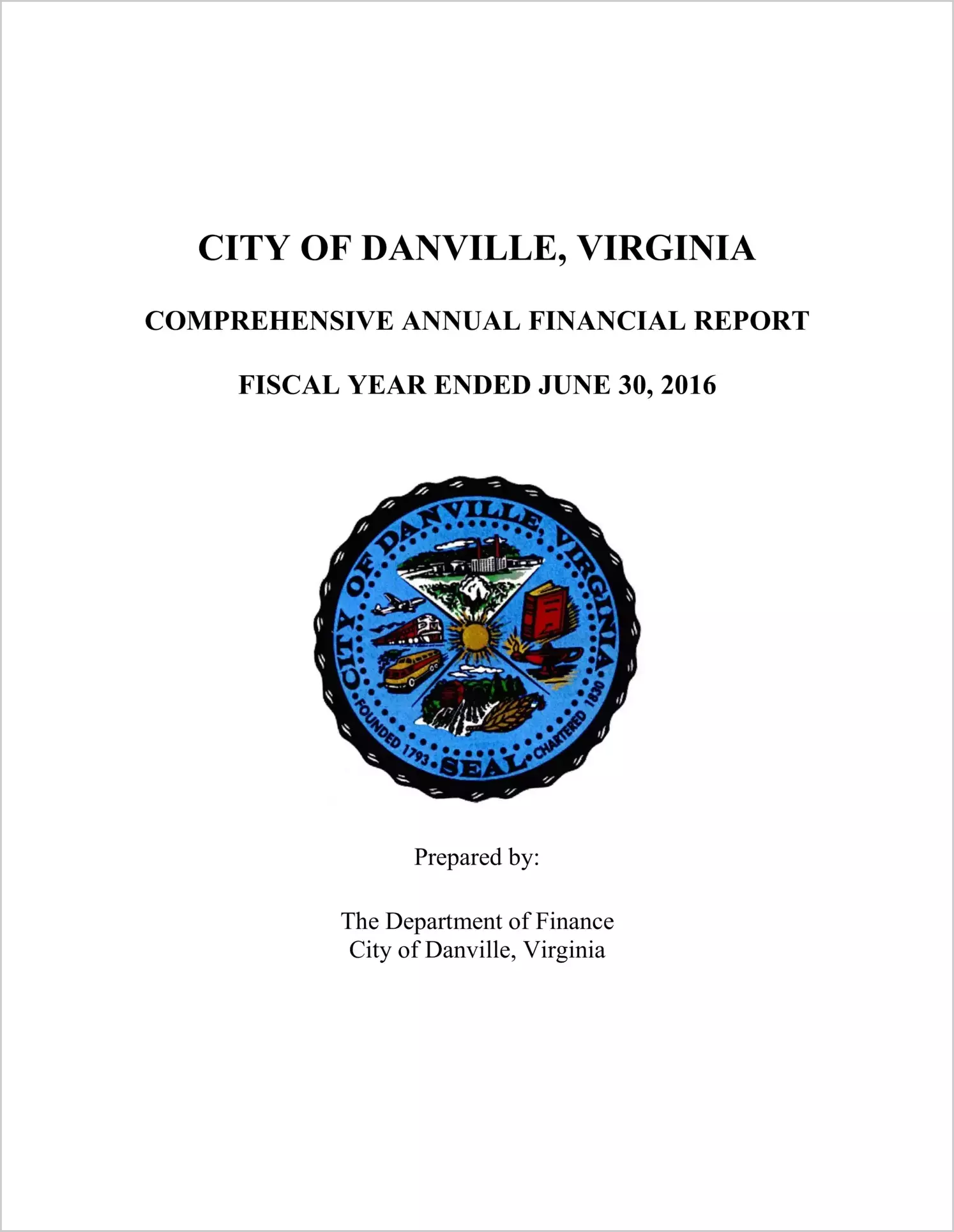 2016 Annual Financial Report for City of Danville