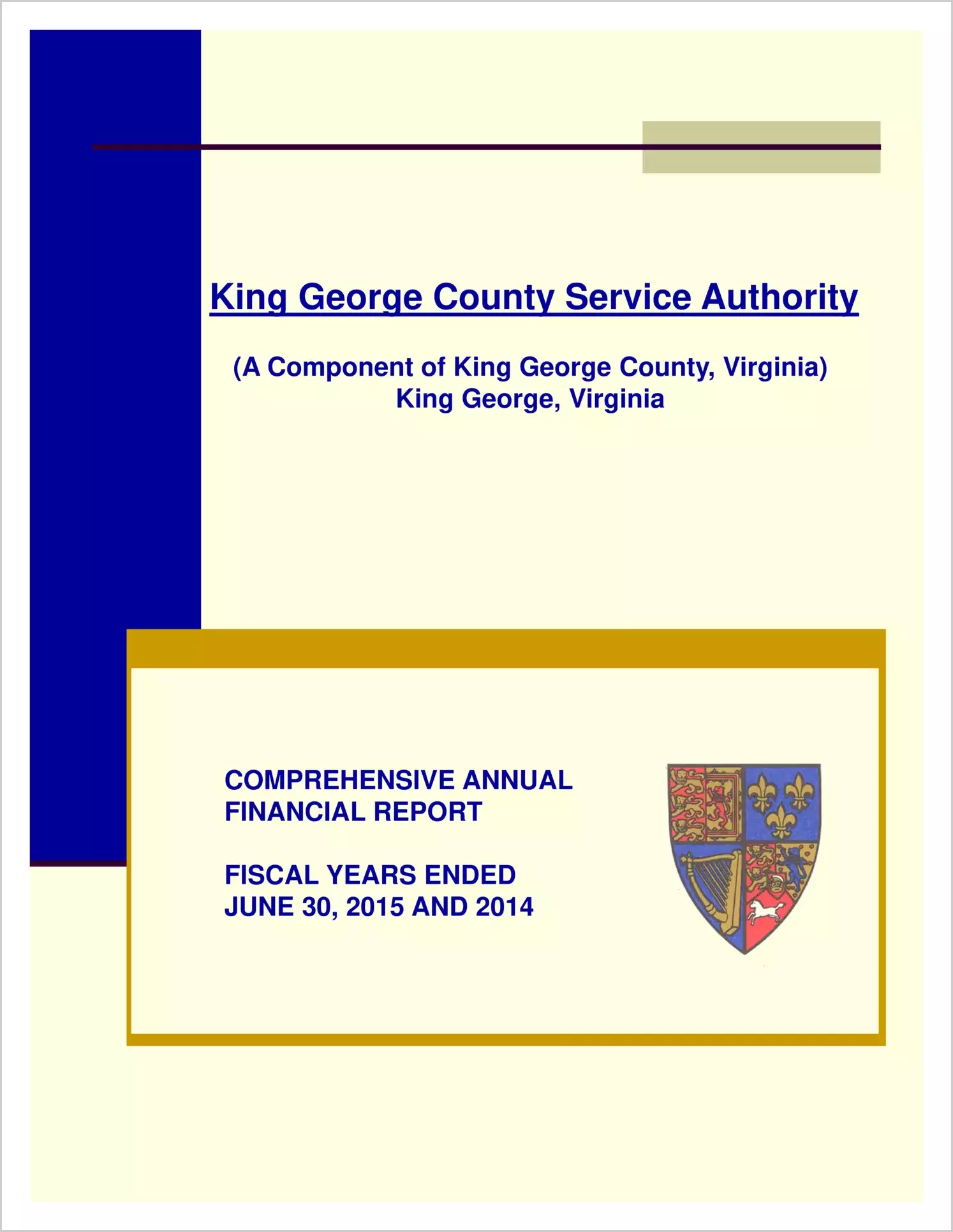 2015 ABC/Other Annual Financial Report  for King George County Service Authority