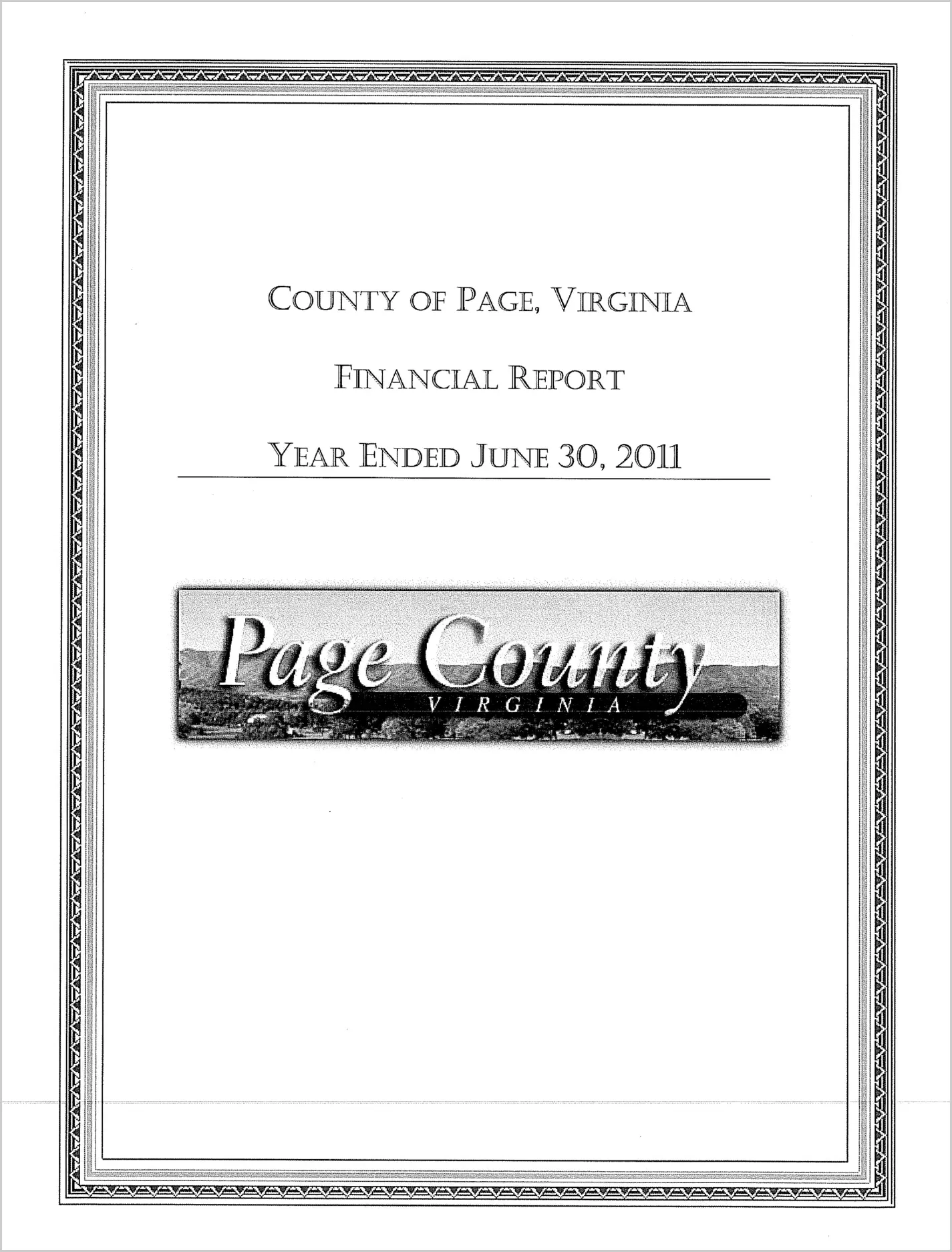 2011 Annual Financial Report for County of Page