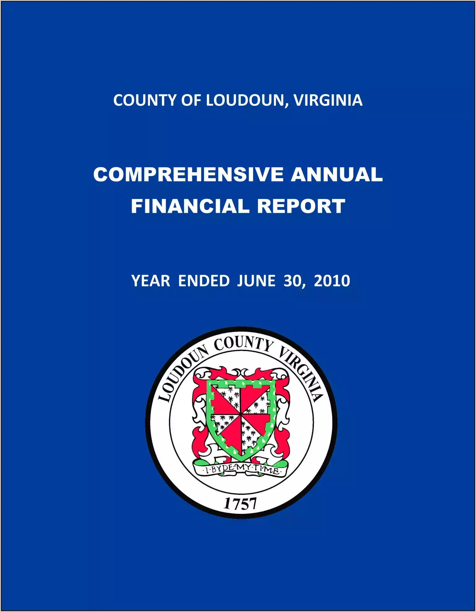 2010 Annual Financial Report for County of Loudoun