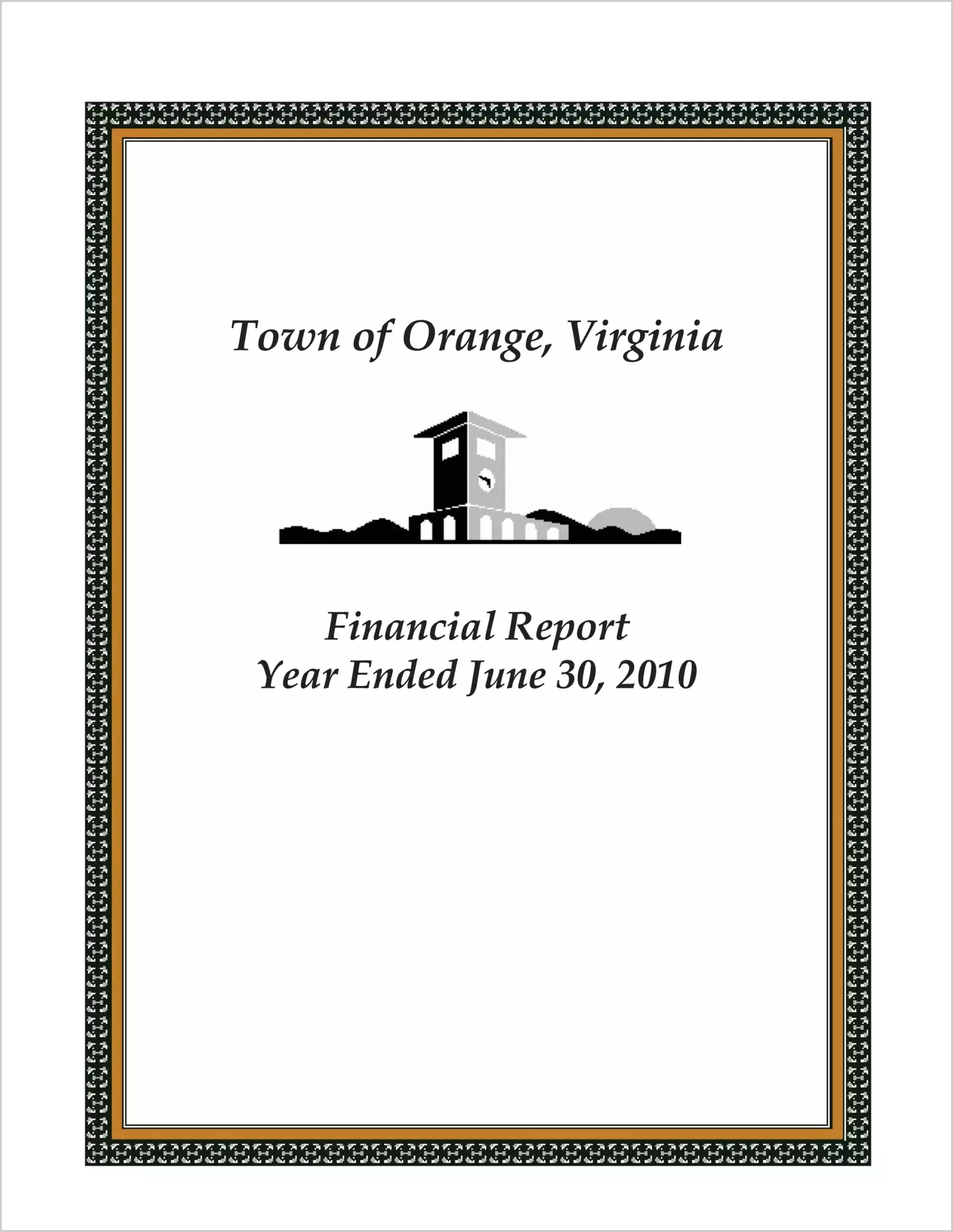 2010 Annual Financial Report for Town of Orange