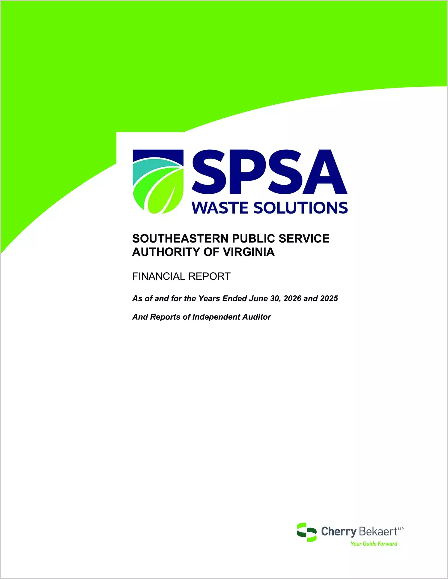 preview of 2026 ABC/Other Annual Financial Report for Southeastern Public Service Authority