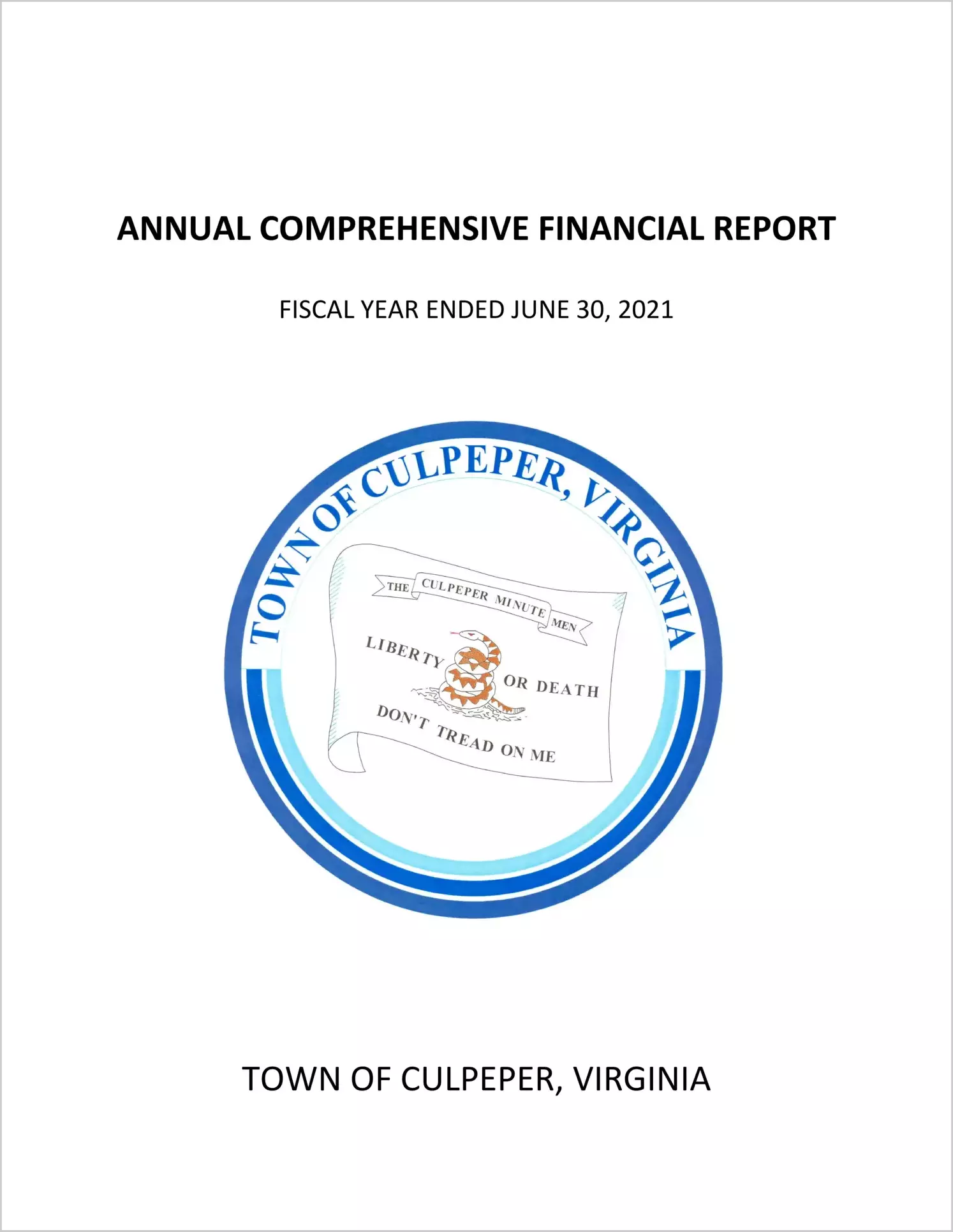 2021 Annual Financial Report for Town of Culpeper