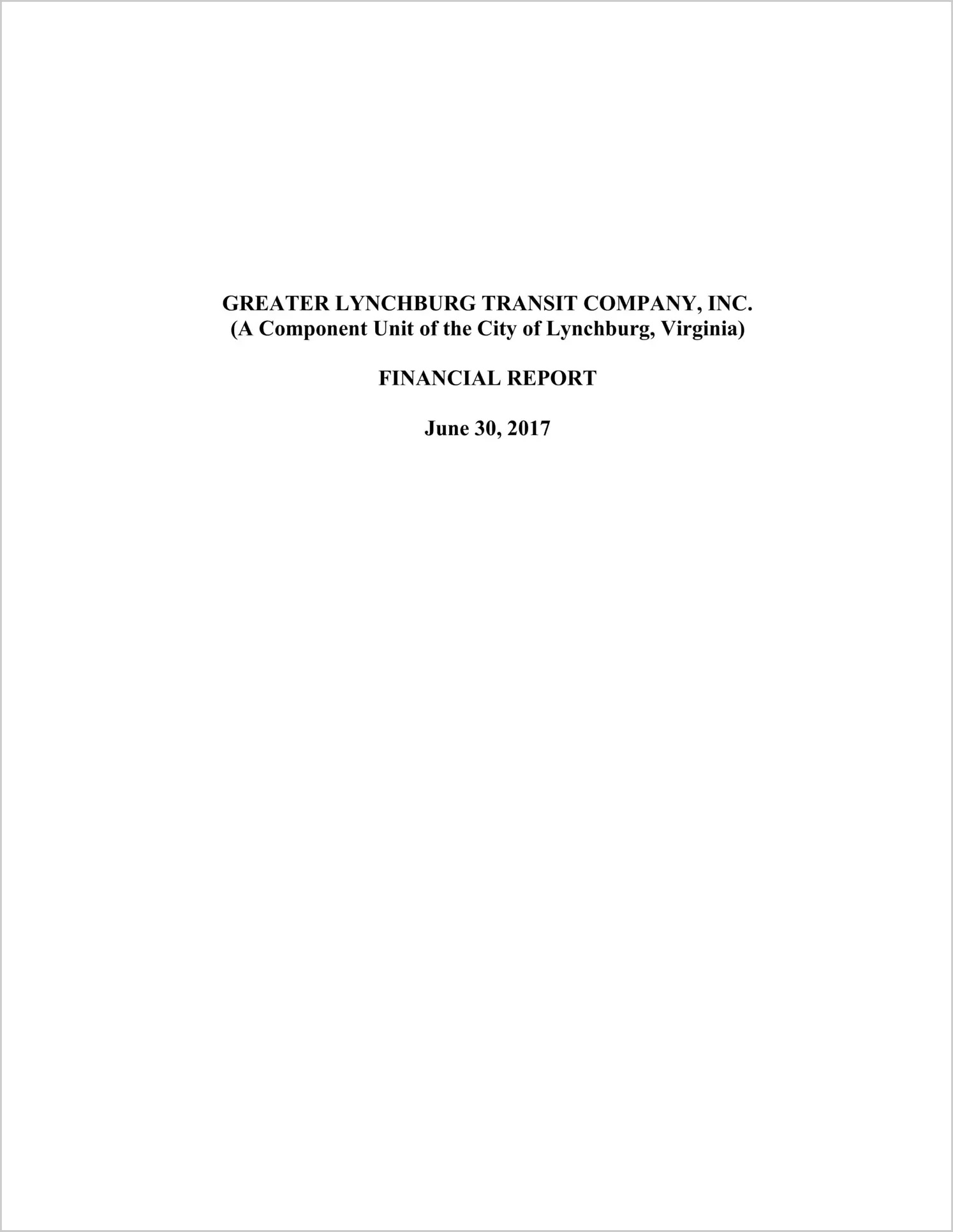 2017 ABC/Other Annual Financial Report  for Greater Lynchburg Transit Company
