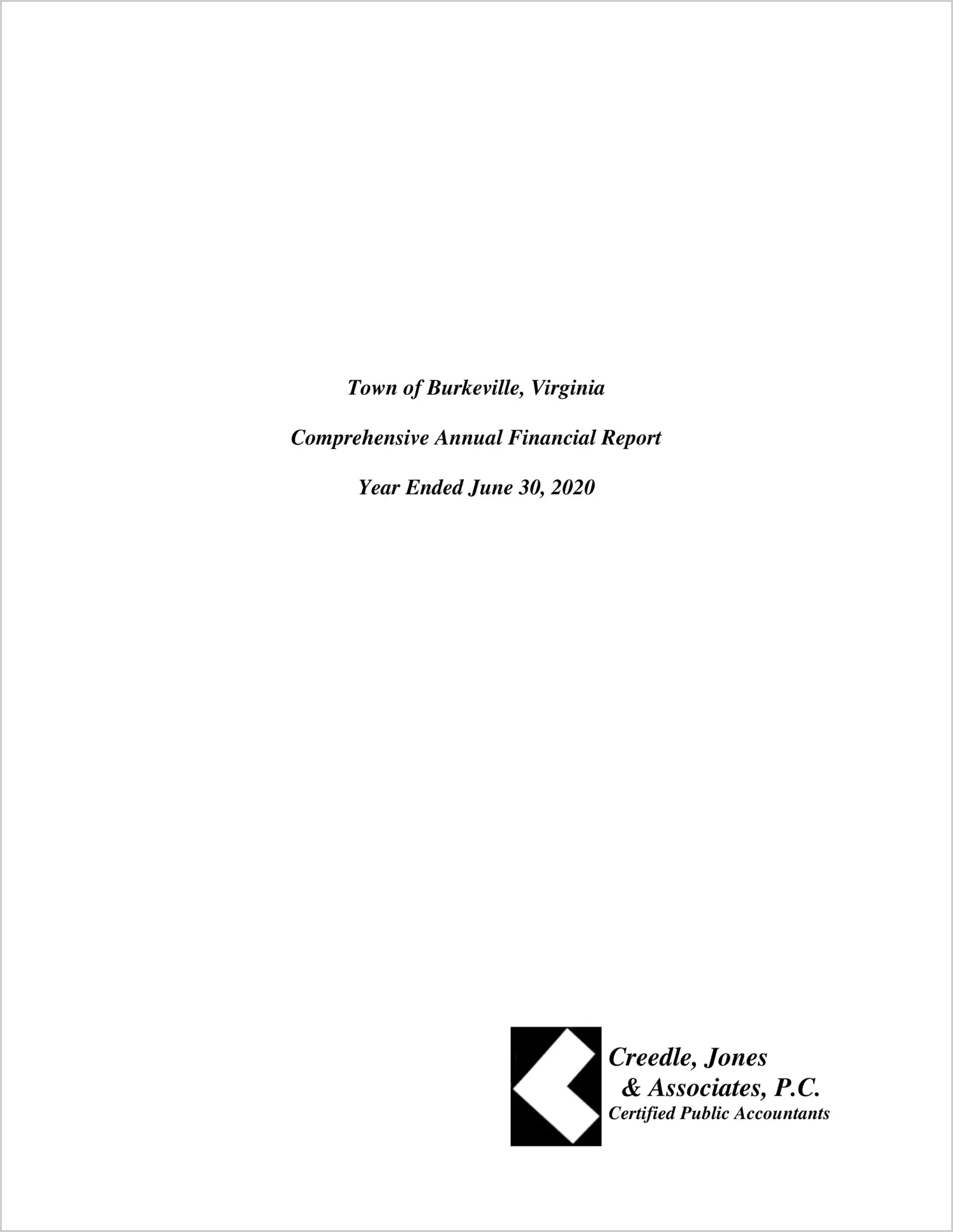 2020 Annual Financial Report for Town of Burkeville