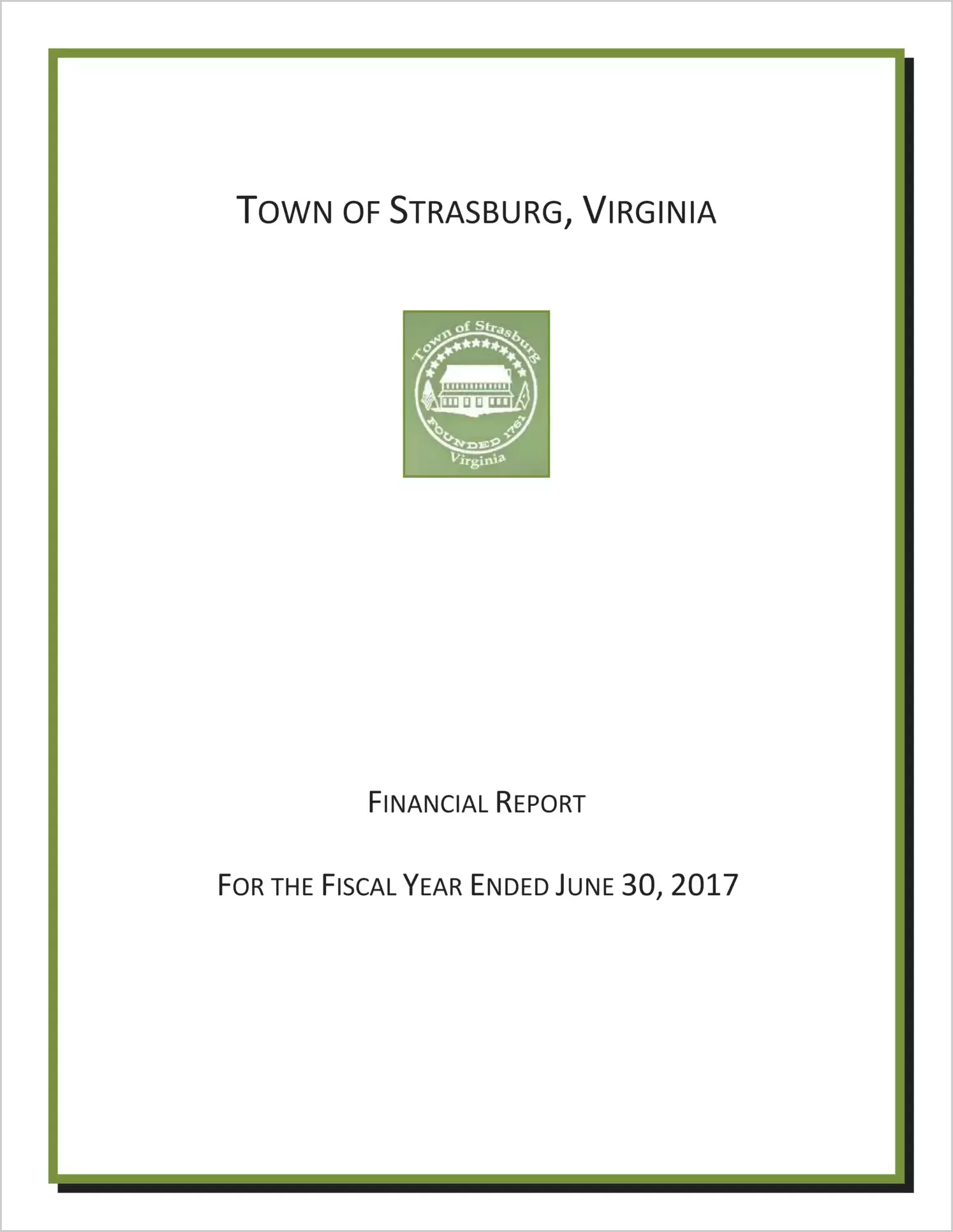 2017 Annual Financial Report for Town of Strasburg