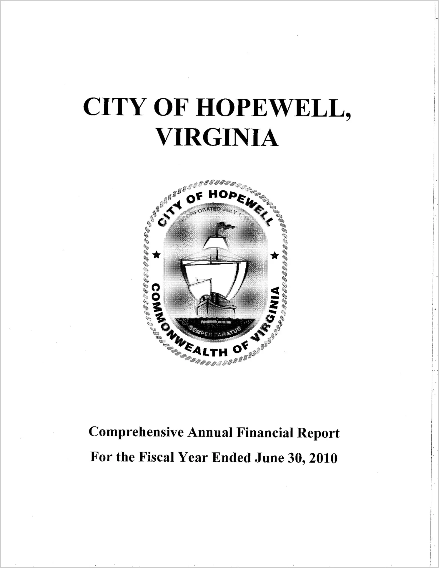 2010 Annual Financial Report for City of Hopewell