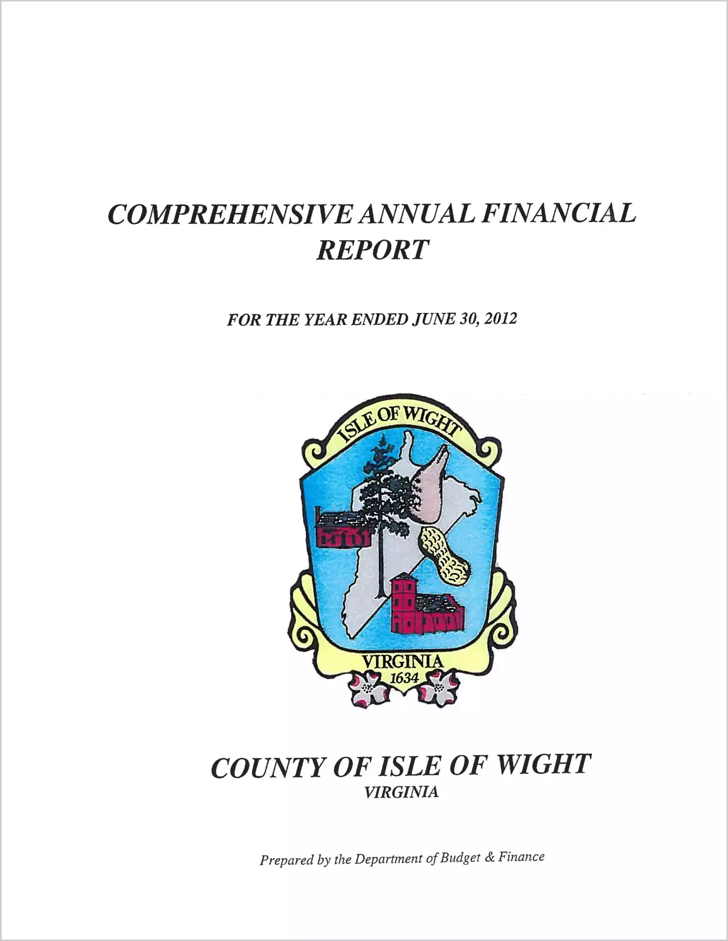 2012 Annual Financial Report for County of Isle of Wight