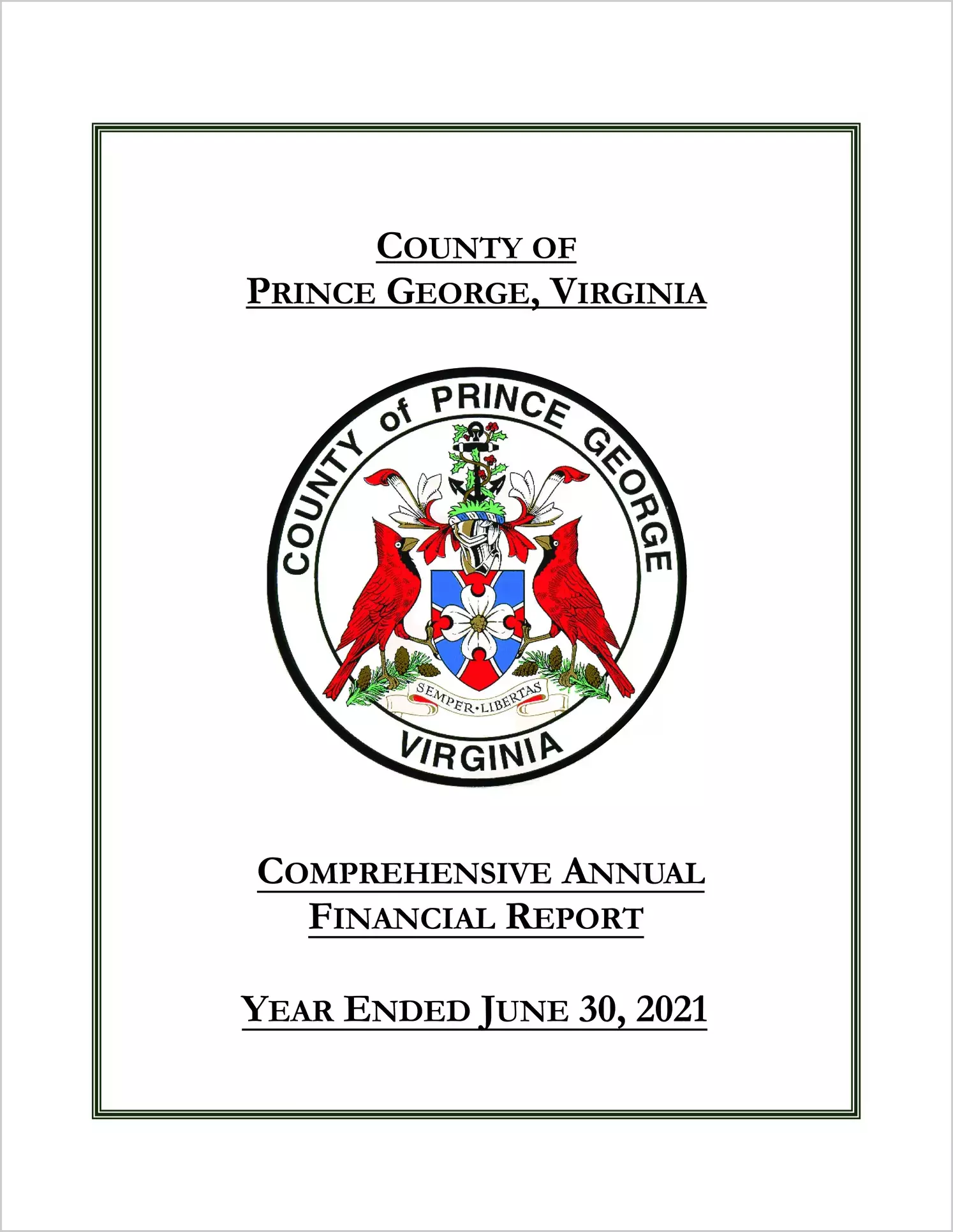 2021 Annual Financial Report for County of Prince George