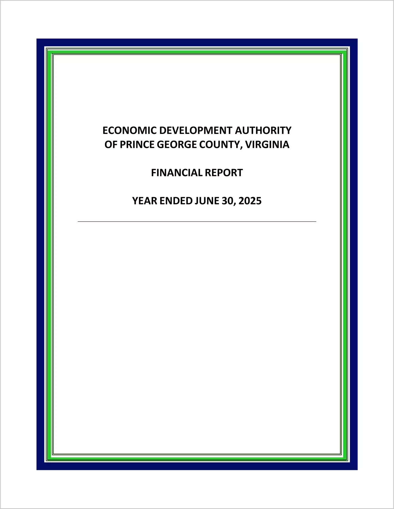preview of 2025 ABC/Other Annual Financial Report for Prince George Economic Development Authority