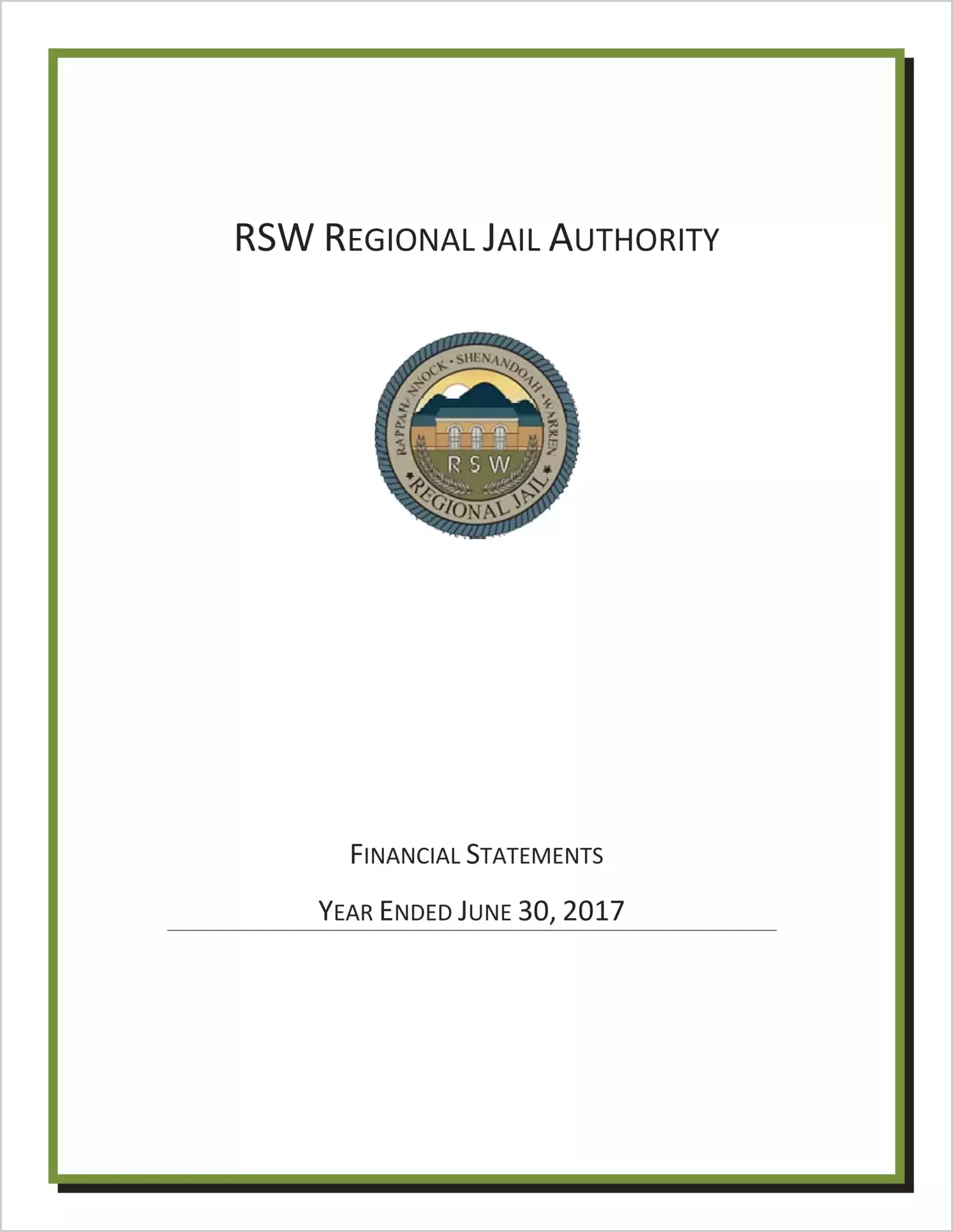 2017 ABC/Other Annual Financial Report  for RSW Regional Jail Authority