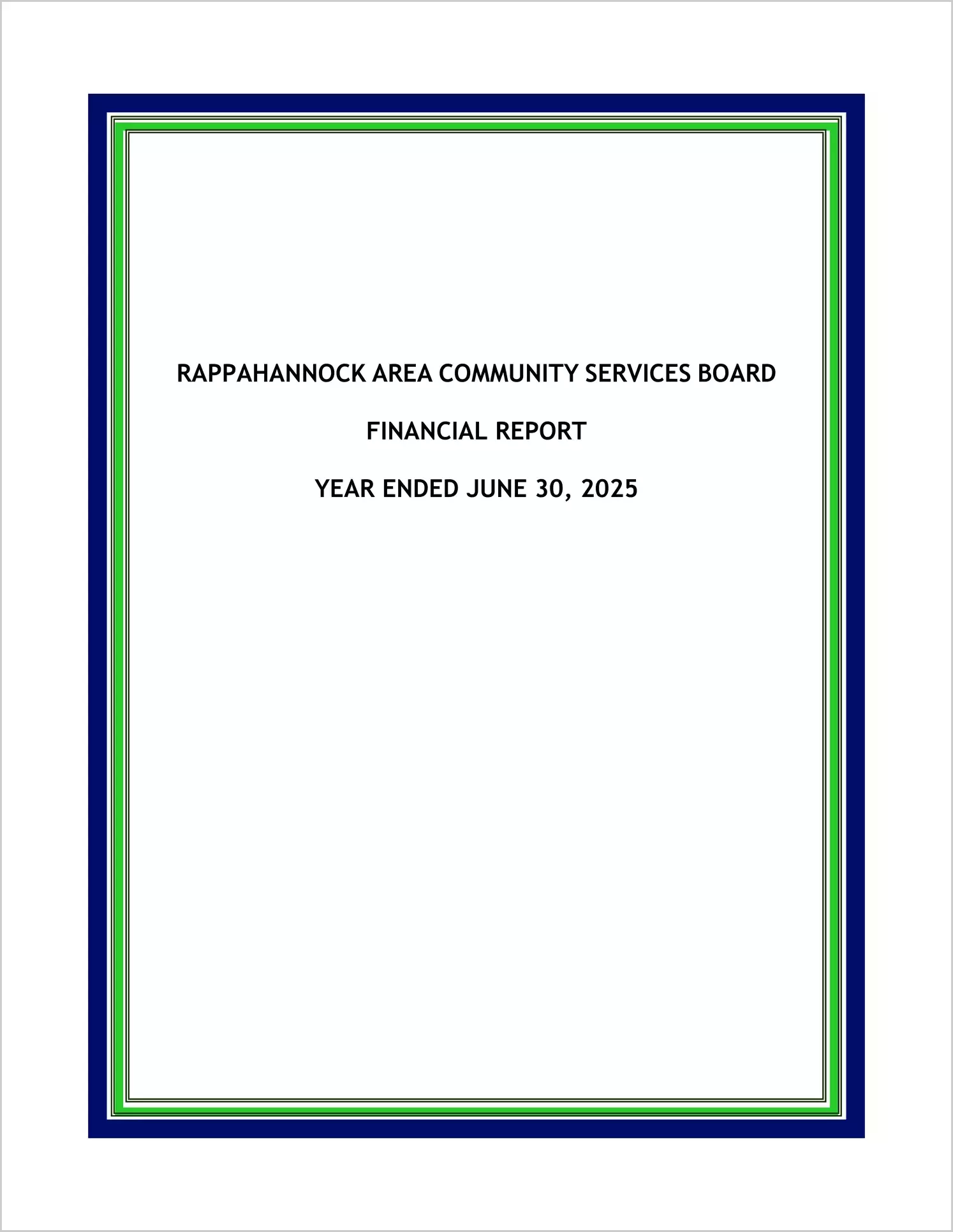preview of 2025 ABC/Other Annual Financial Report for Rappahannock Area Community Services Board