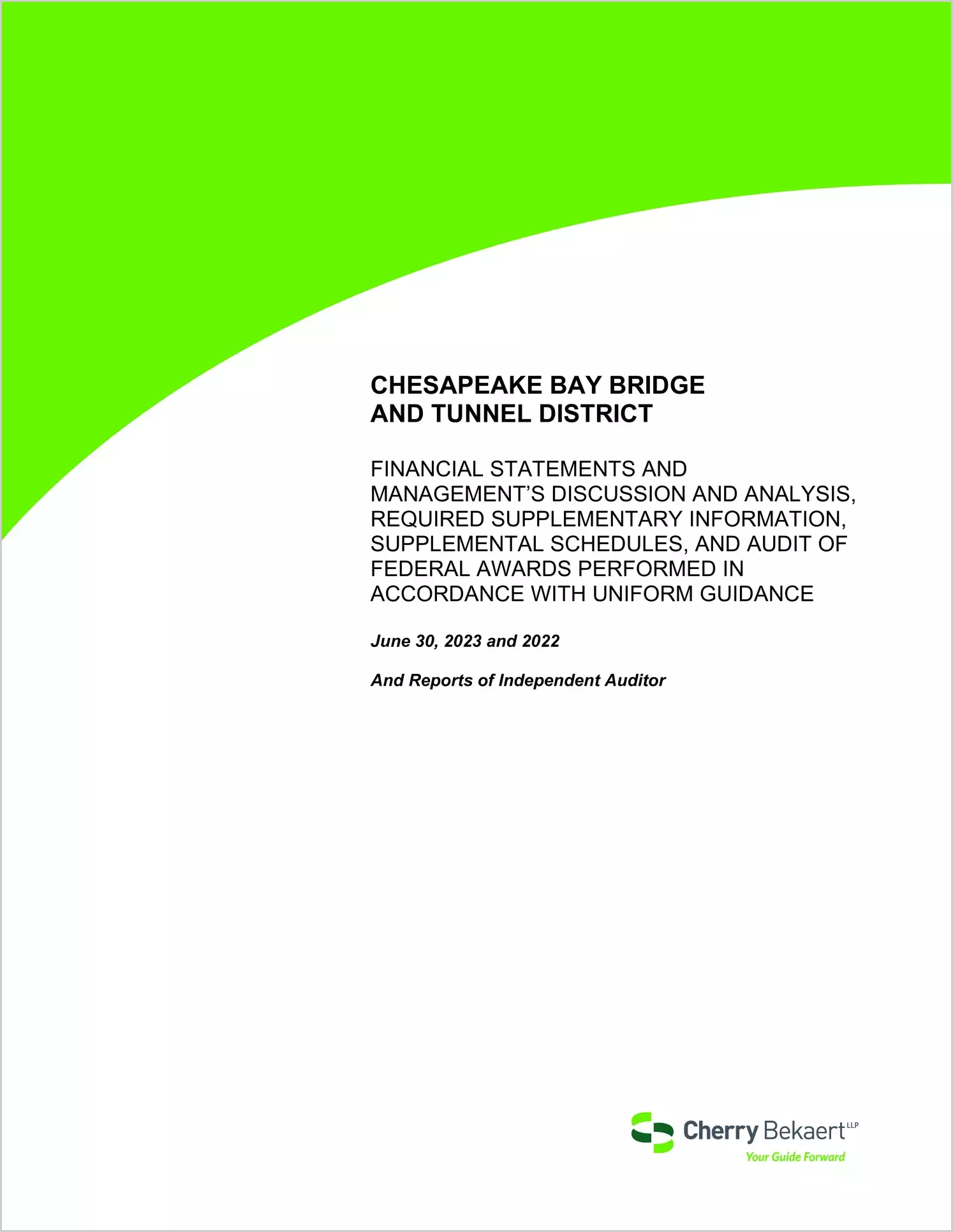 preview of 2023 ABC/Other Annual Financial Report for Chesapeake Bay Bridge and Tunnel District