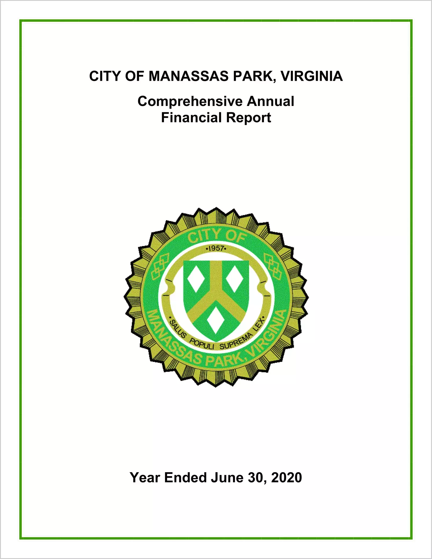 2020 Annual Financial Report for City of Manassas Park