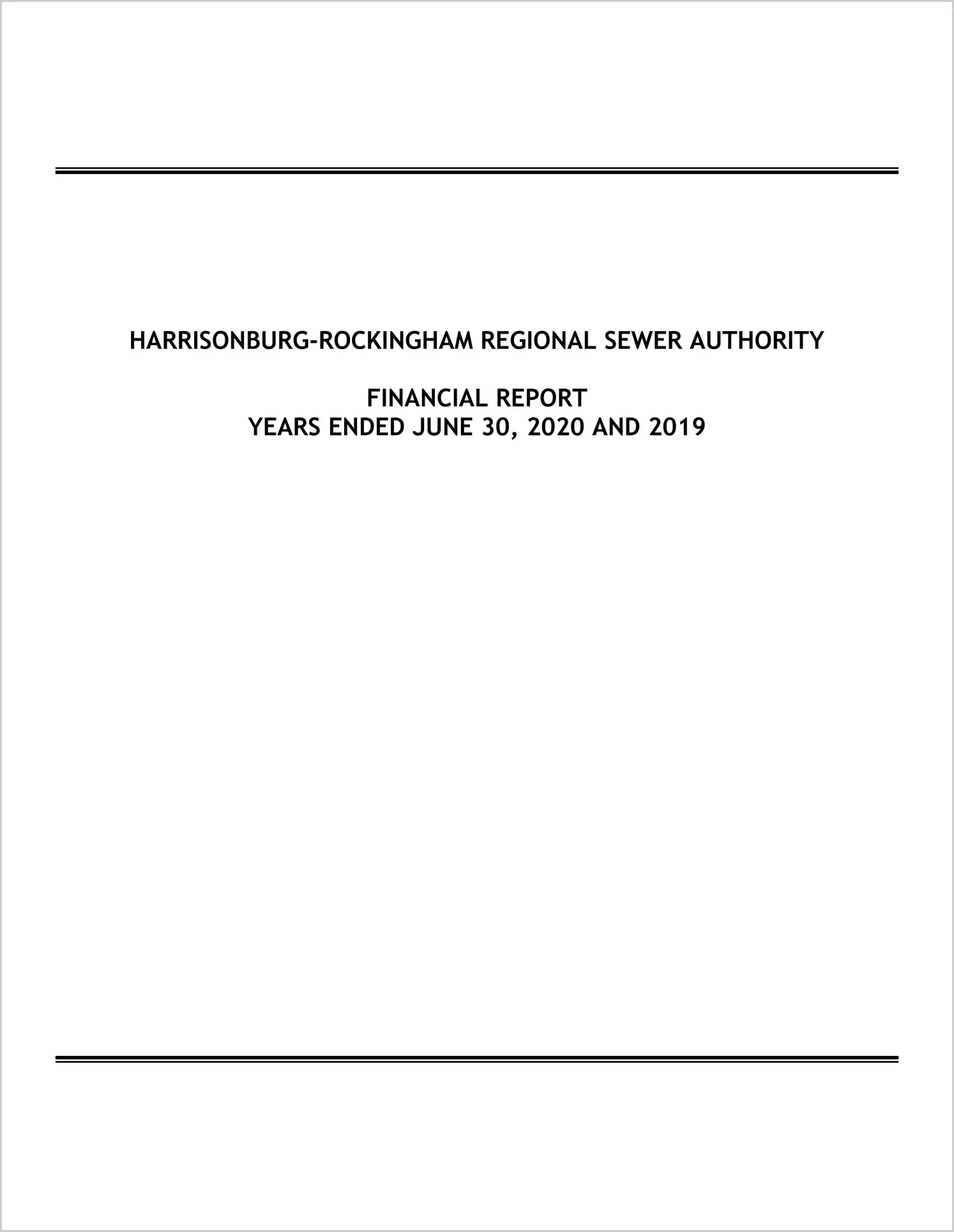 2020 ABC/Other Annual Financial Report  for Harrisonburg-Rockingham Regional Sewer Authority