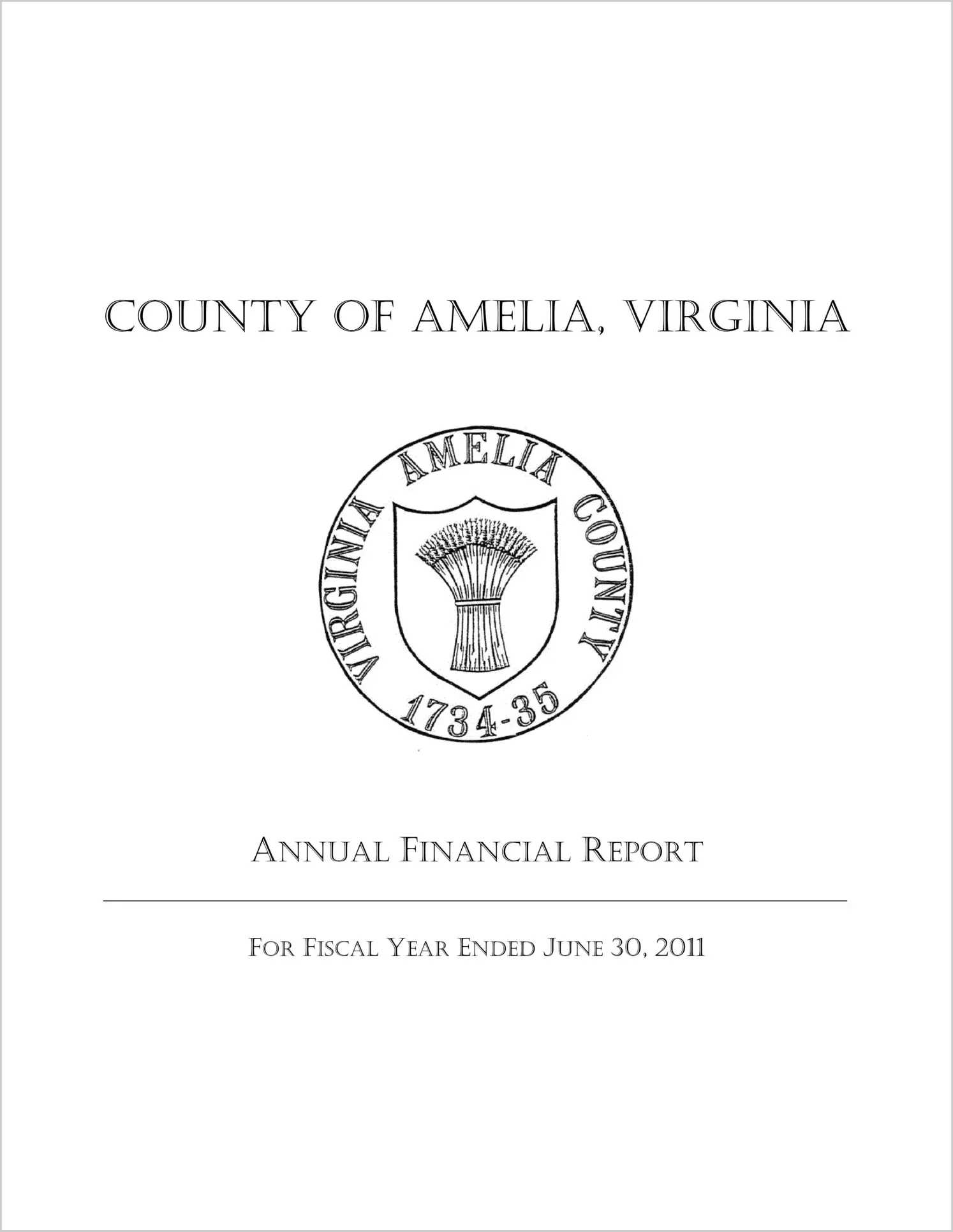 2011 Annual Financial Report for County of Amelia
