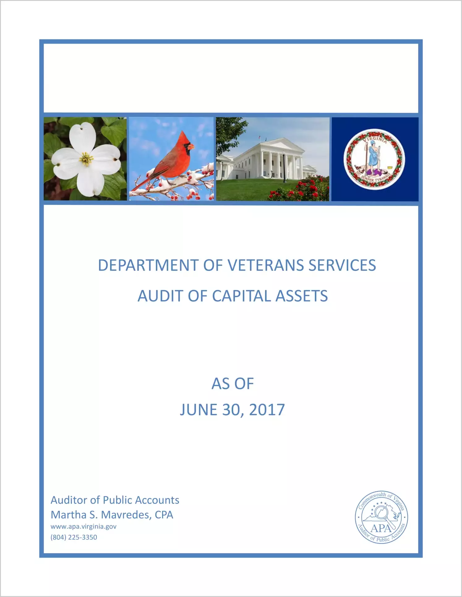 Department of Veterans Services Audit of Capital Assets as of June 30, 2017