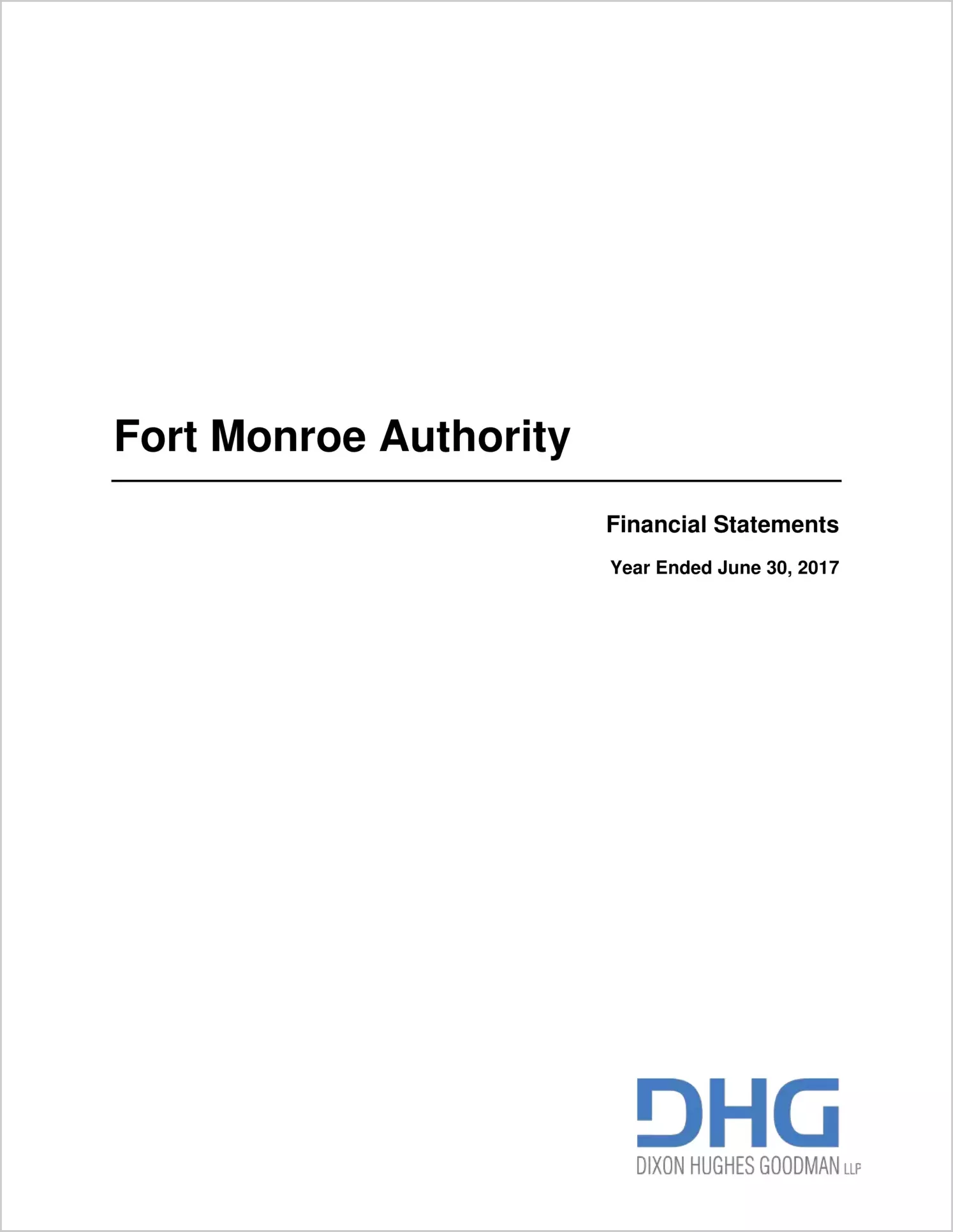 Fort Monroe Authority for the year ended June 30, 2017