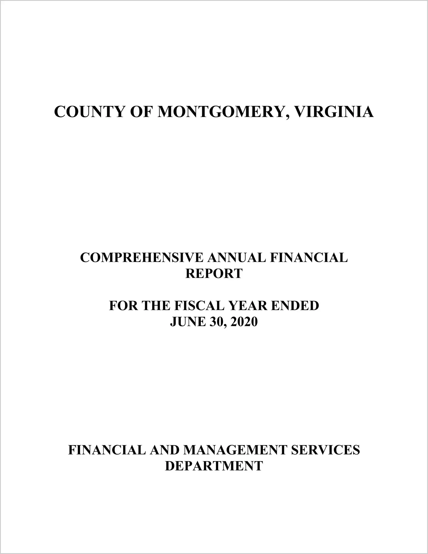 2020 Annual Financial Report for County of Montgomery