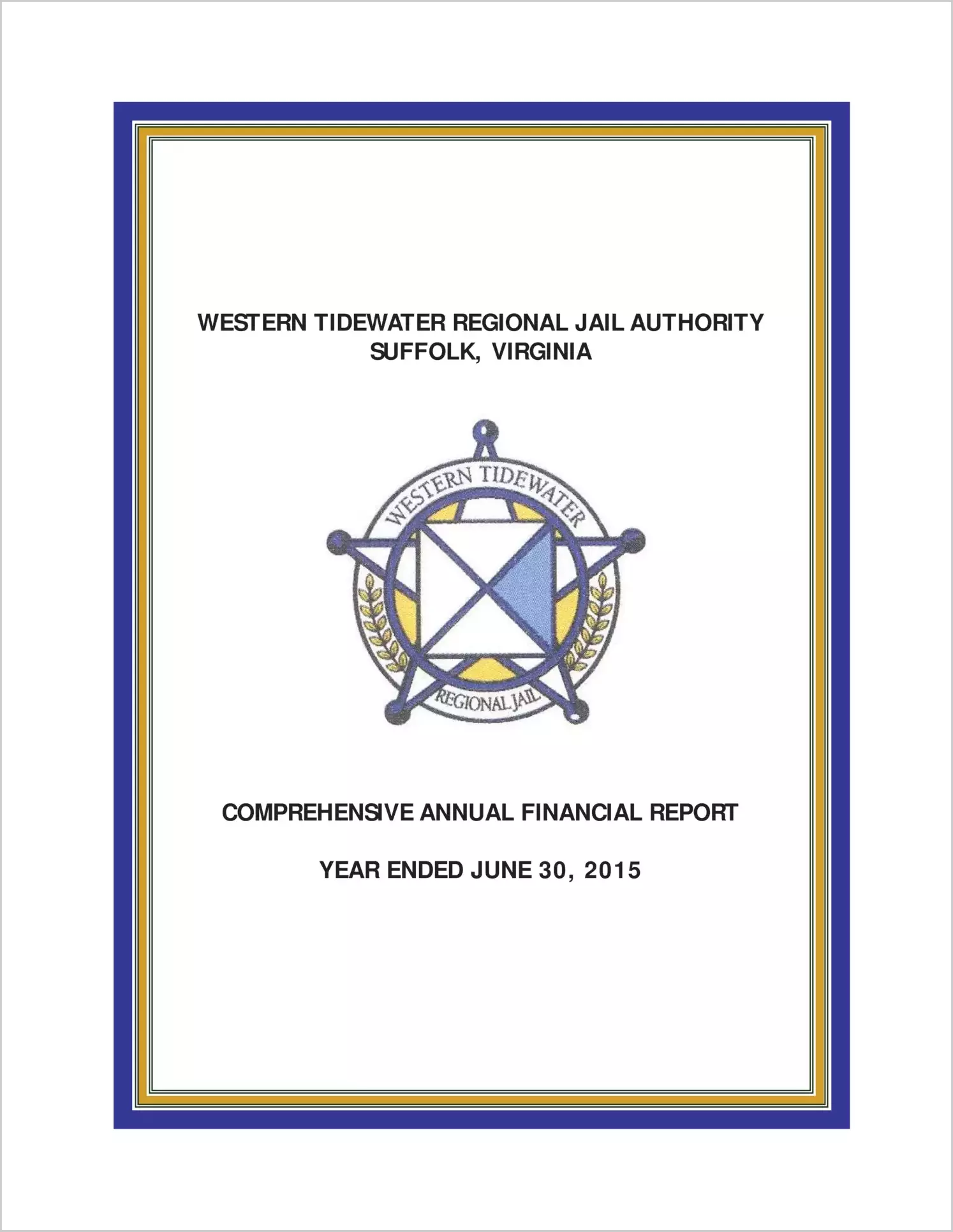 2015 ABC/Other Annual Financial Report  for Western Tidewater Regional Jail Authority