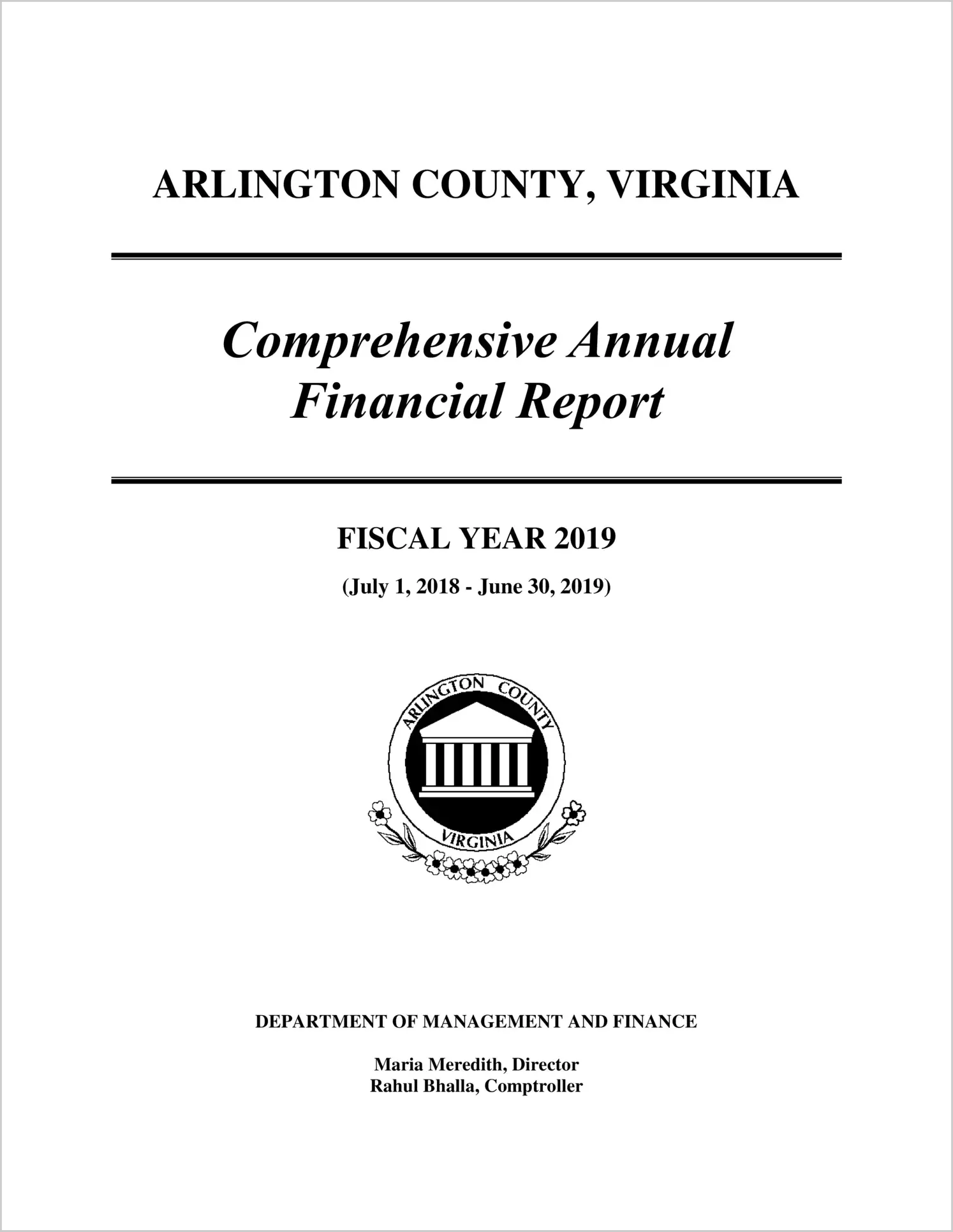 2019 Annual Financial Report for County of Arlington