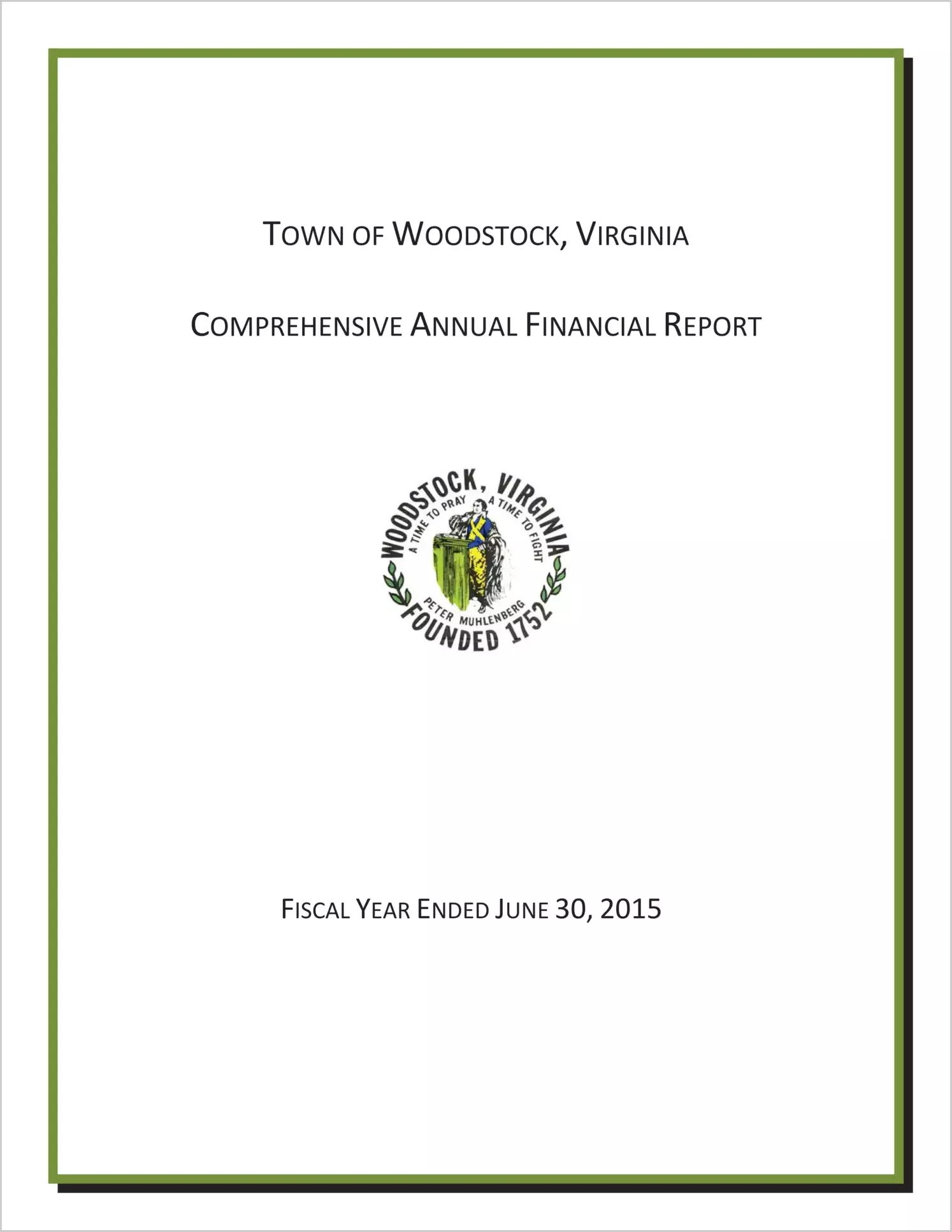 2015 Annual Financial Report for Town of Woodstock