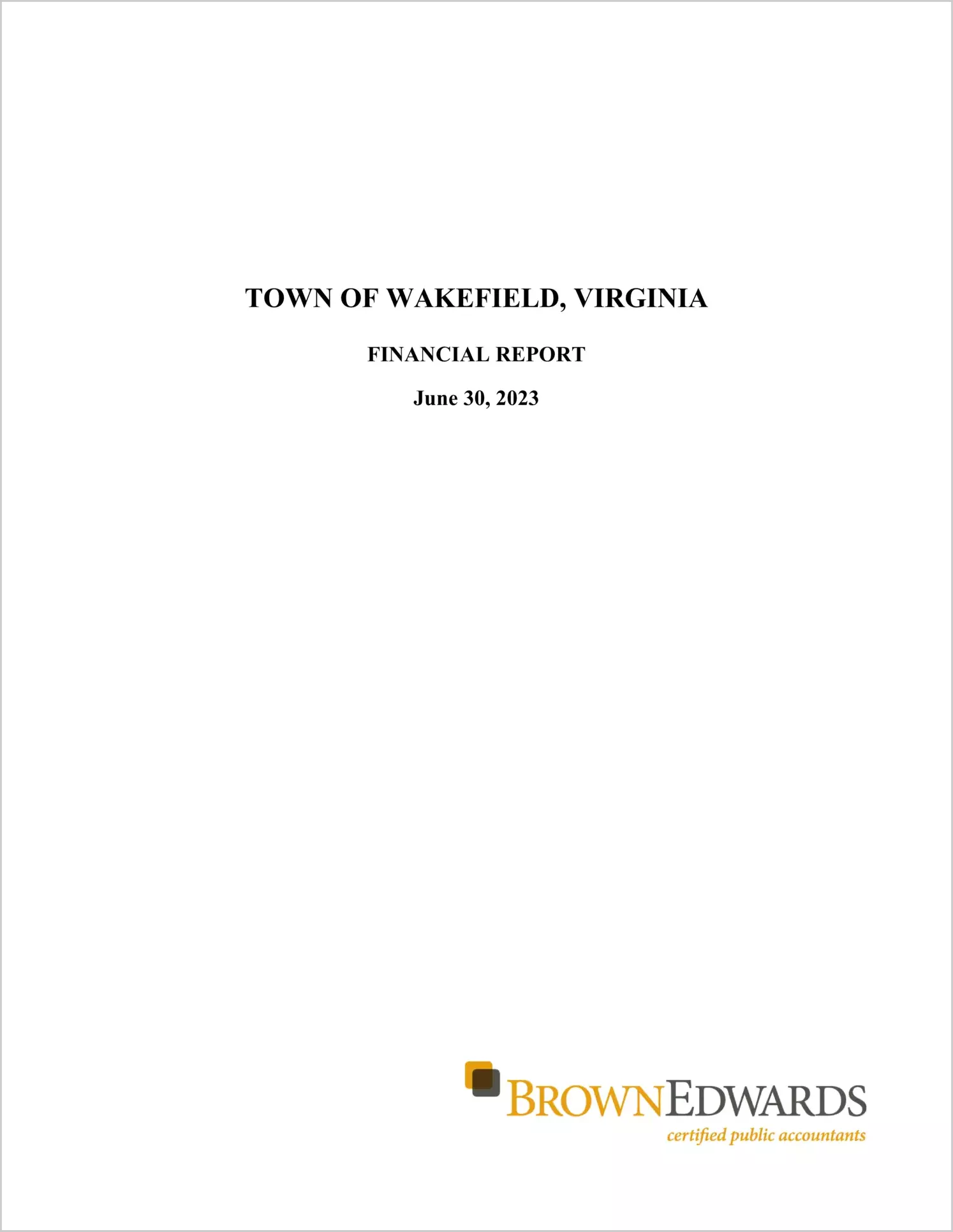 2023 Annual Financial Report for Town of Wakefield