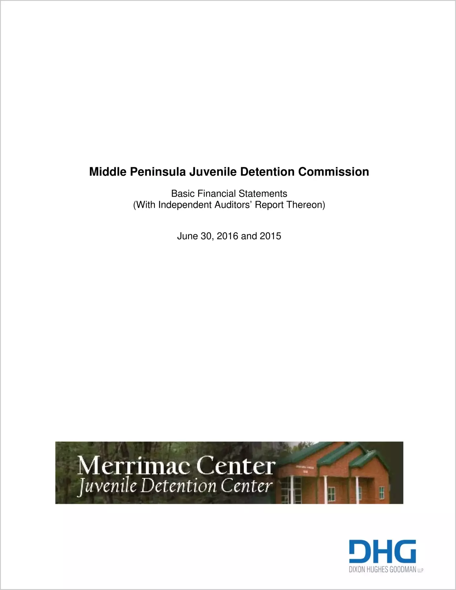 2016 ABC/Other Annual Financial Report  for Middle Peninsula Juvenile Detention Commission