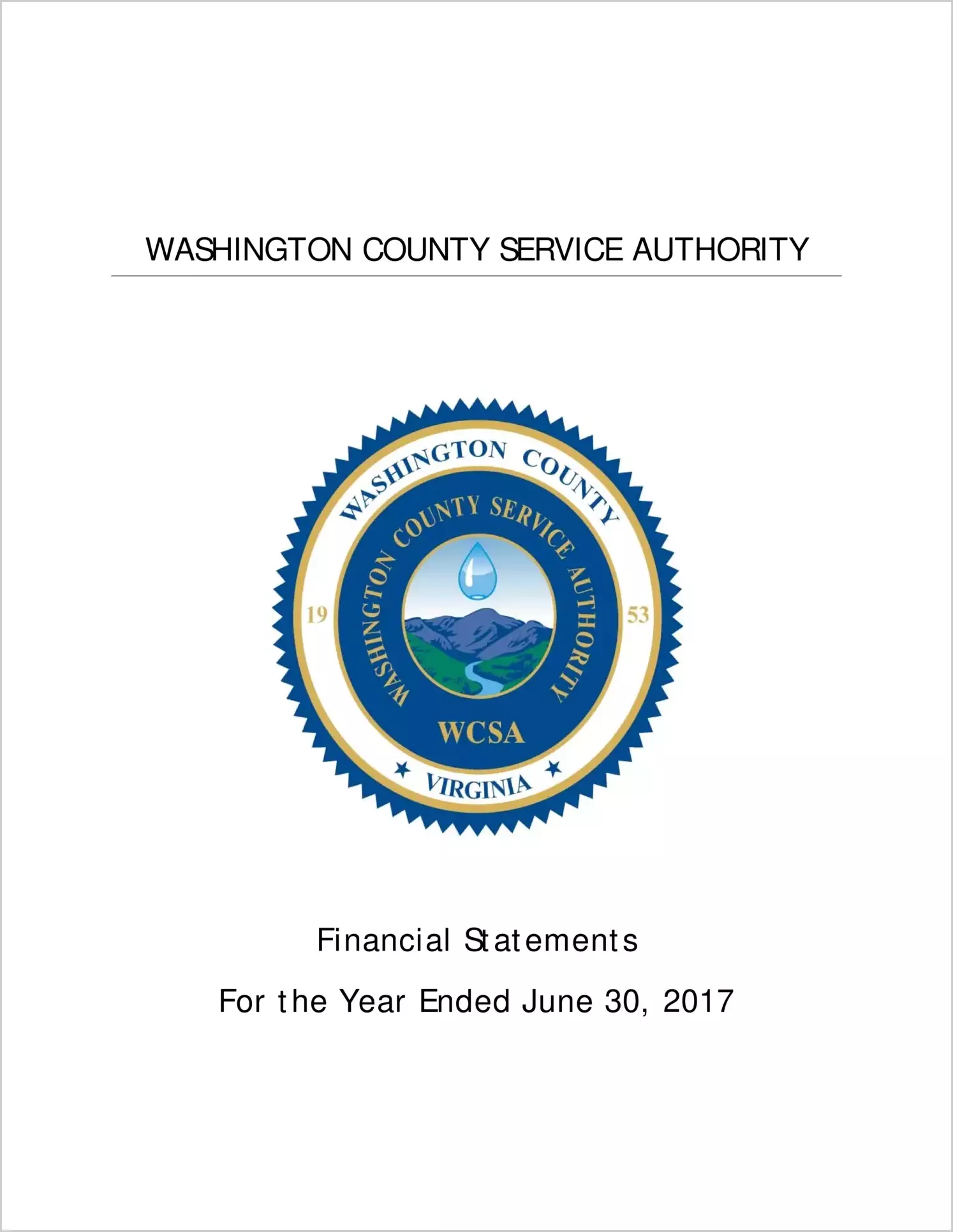 2017 ABC/Other Annual Financial Report  for Washington County Service Authority