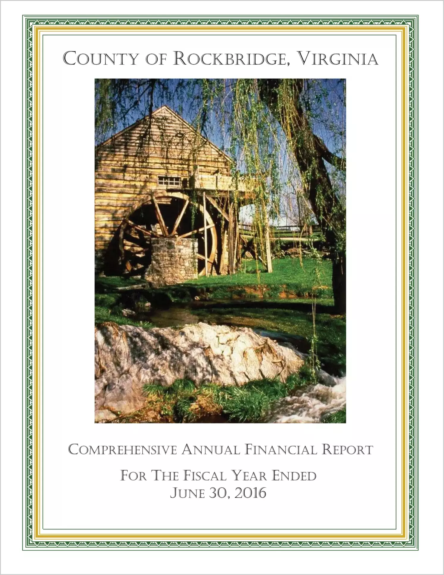 2016 Annual Financial Report for County of Rockbridge