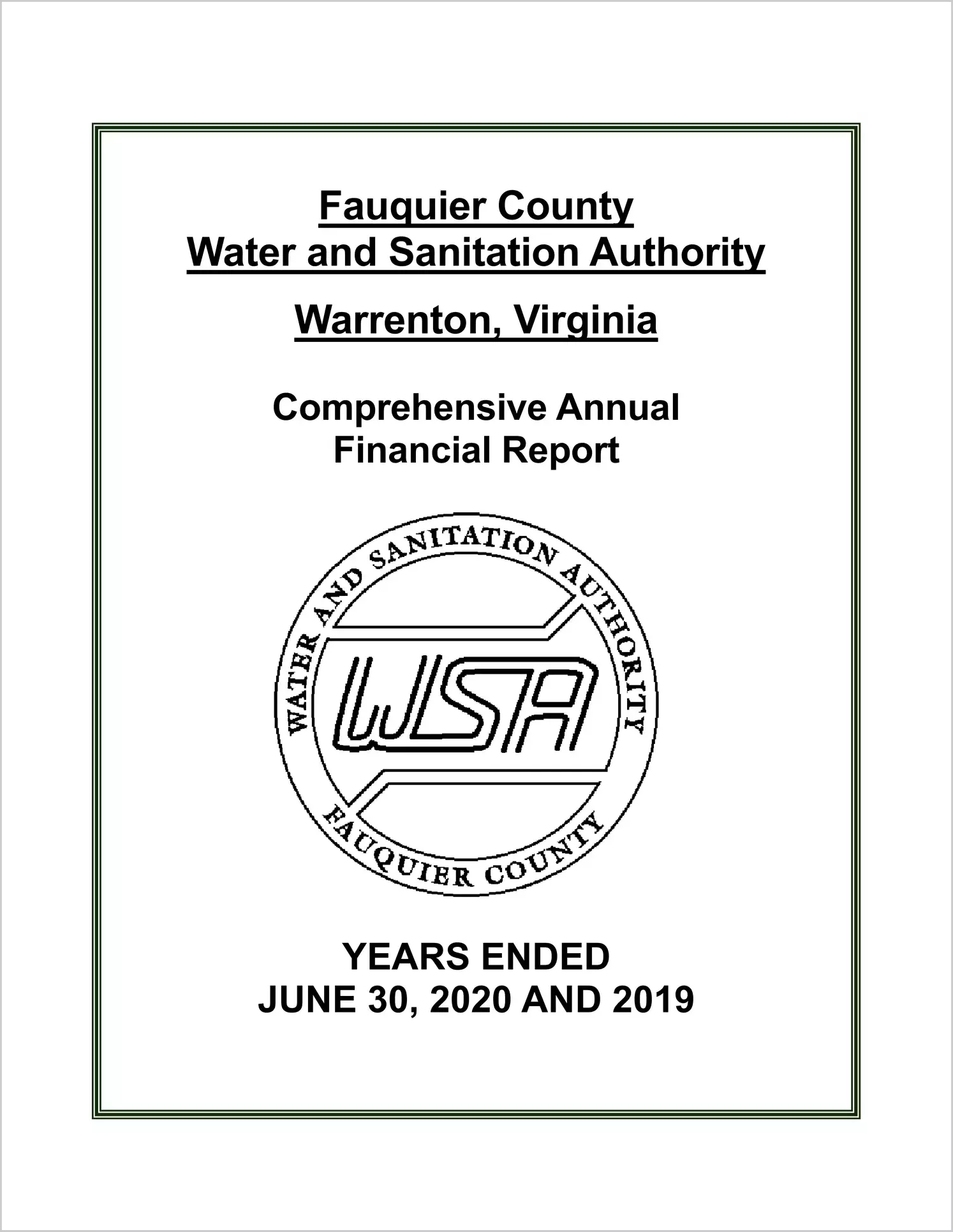 2020 ABC/Other Annual Financial Report  for Fauquier Water and Sanitation Authority