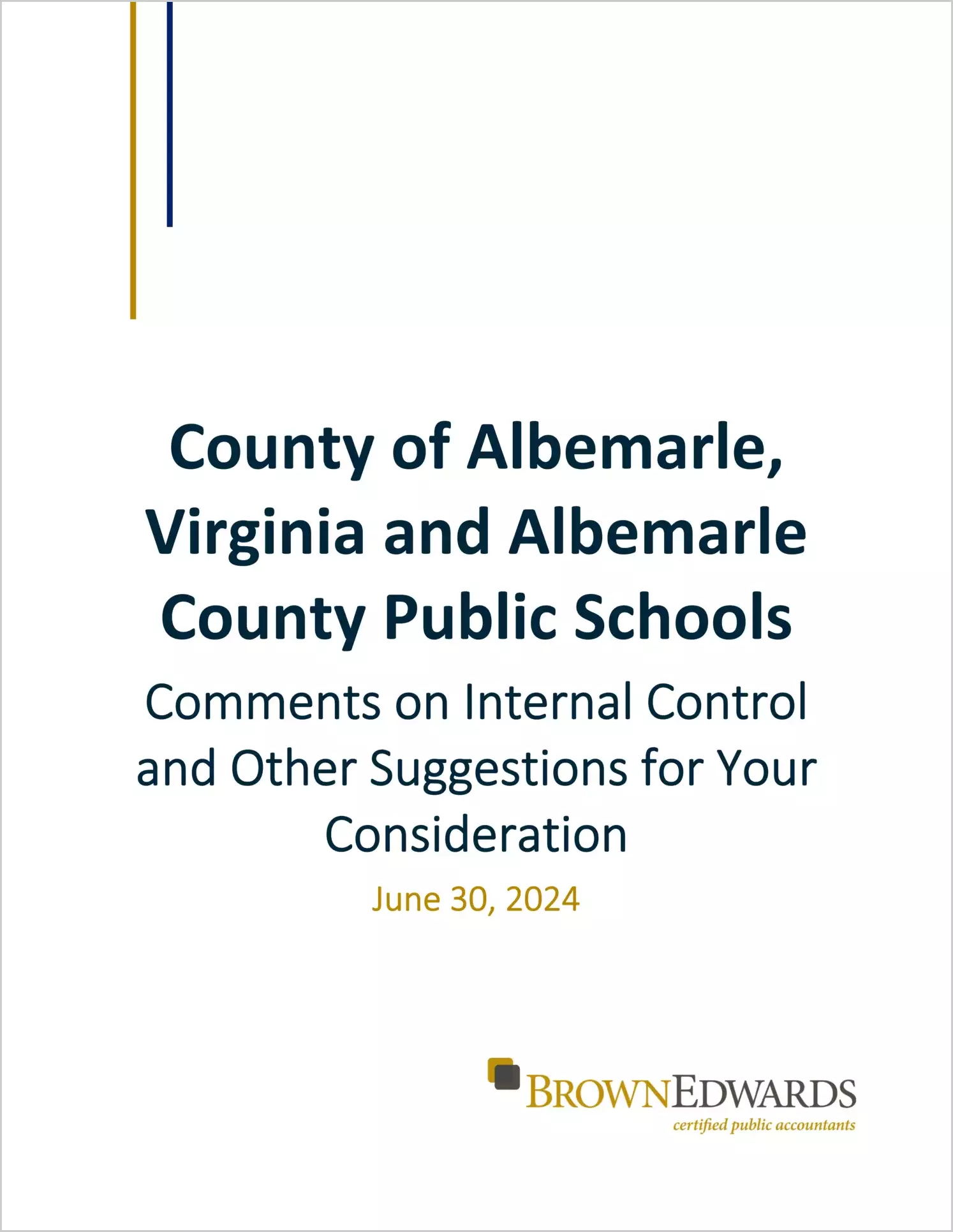 preview of 2024 Management Letter for County of Albemarle