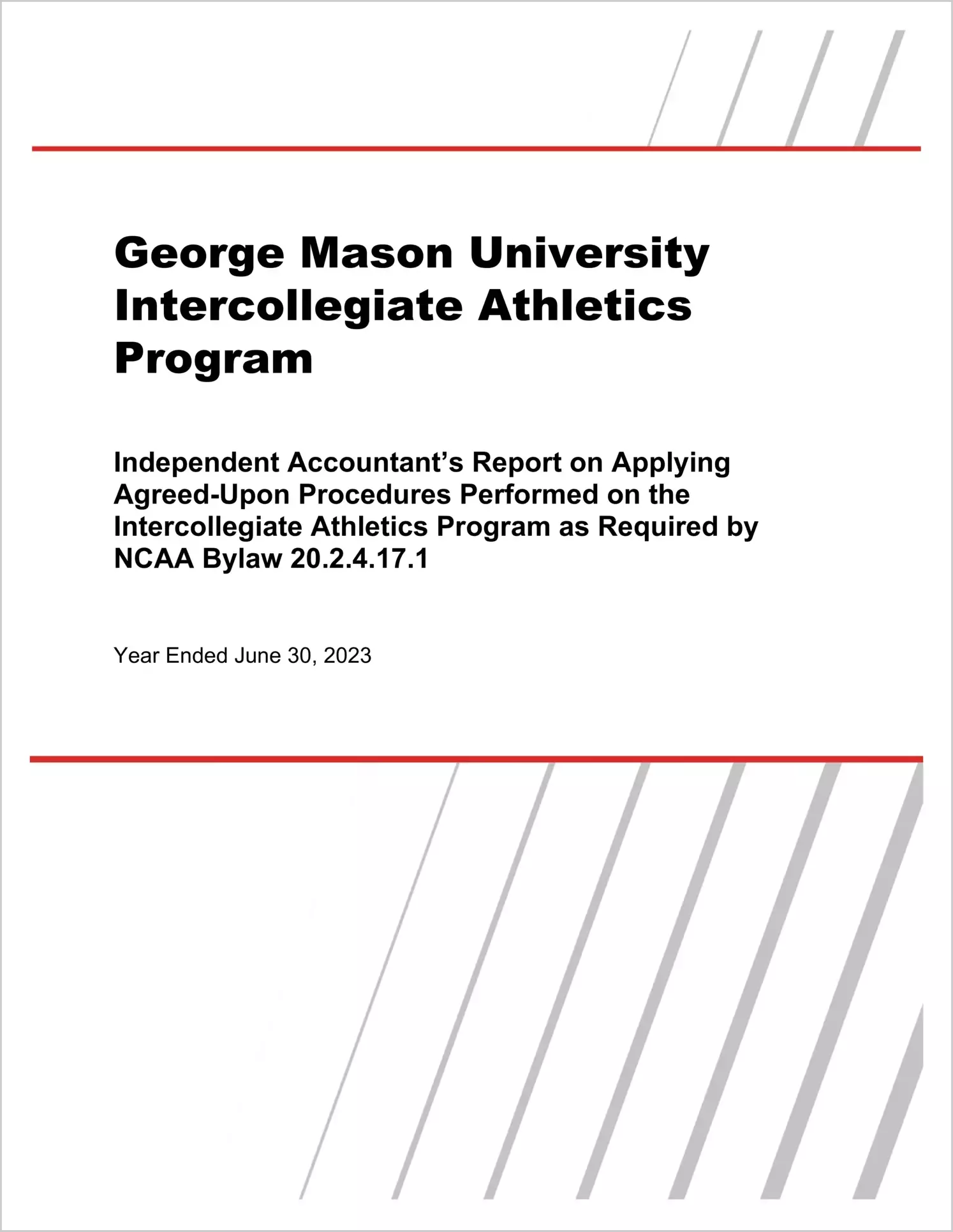 George Mason University Intercollegiate Athletics Programs for the year ended June 30, 2023