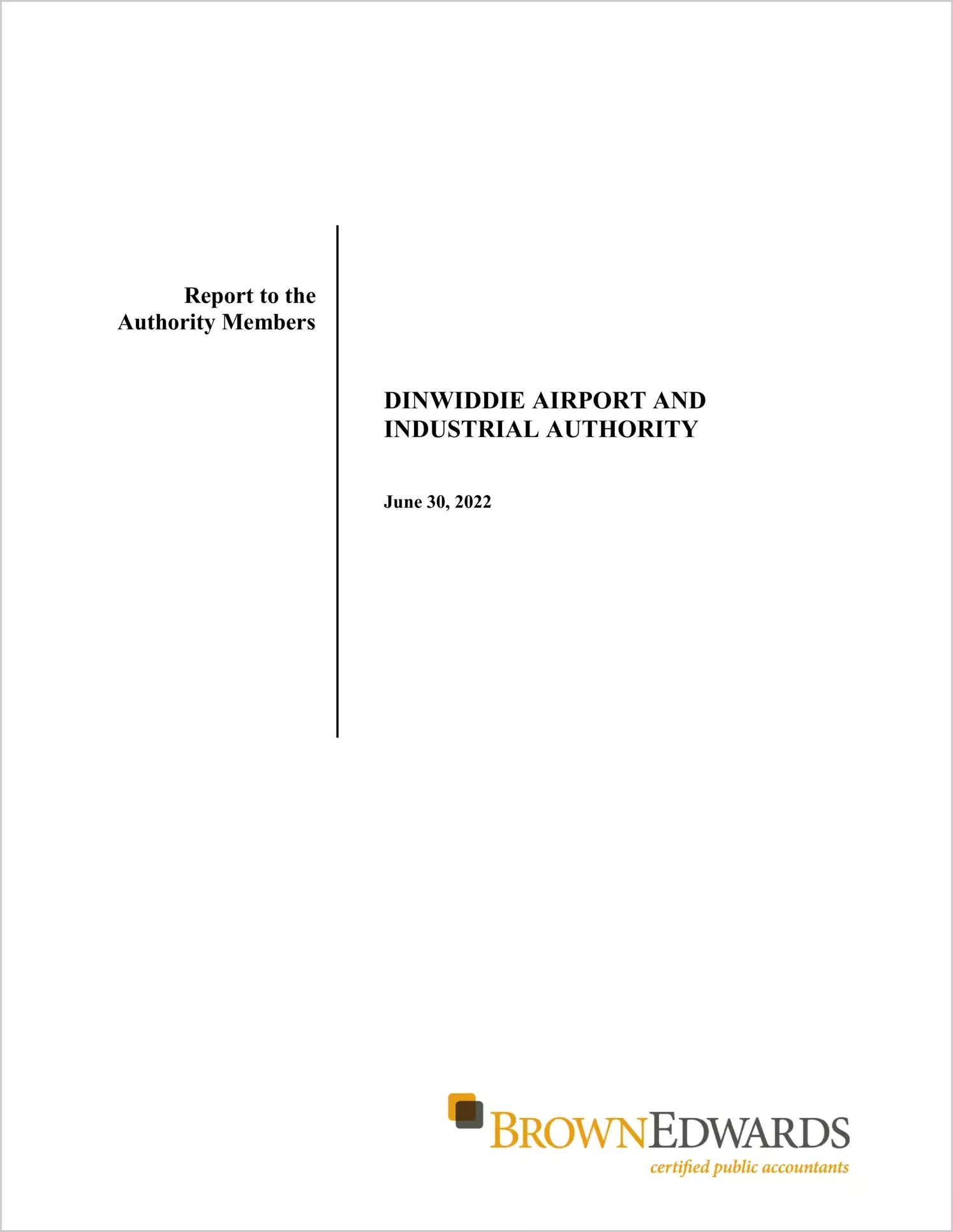 preview of 2022 ABC/Other Management Letter for Dinwiddie Airport and Industrial Authority