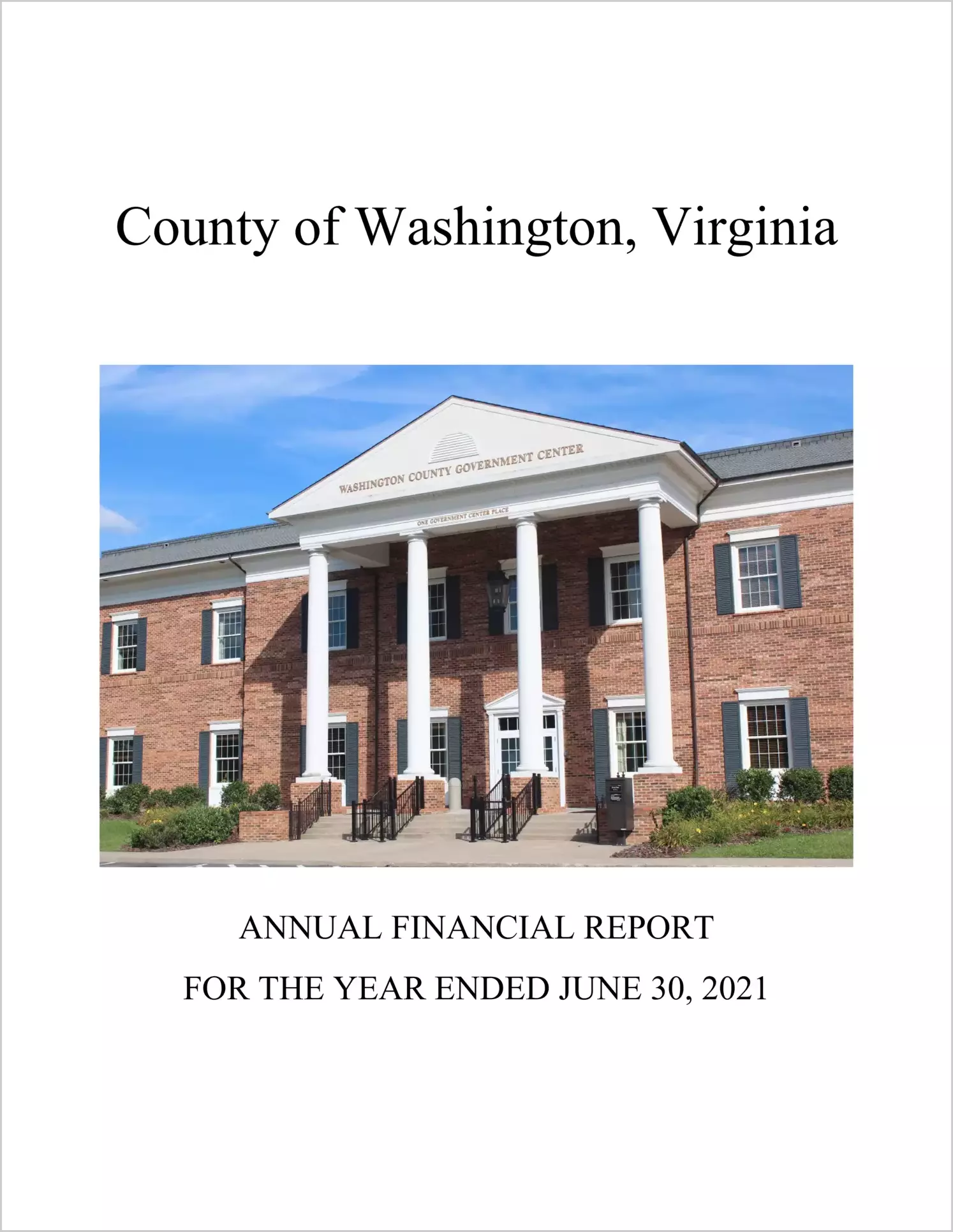 2021 Annual Financial Report for County of Washington