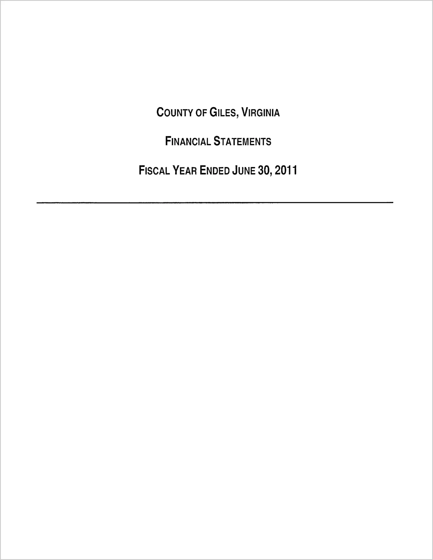 2011 Annual Financial Report for County of Giles