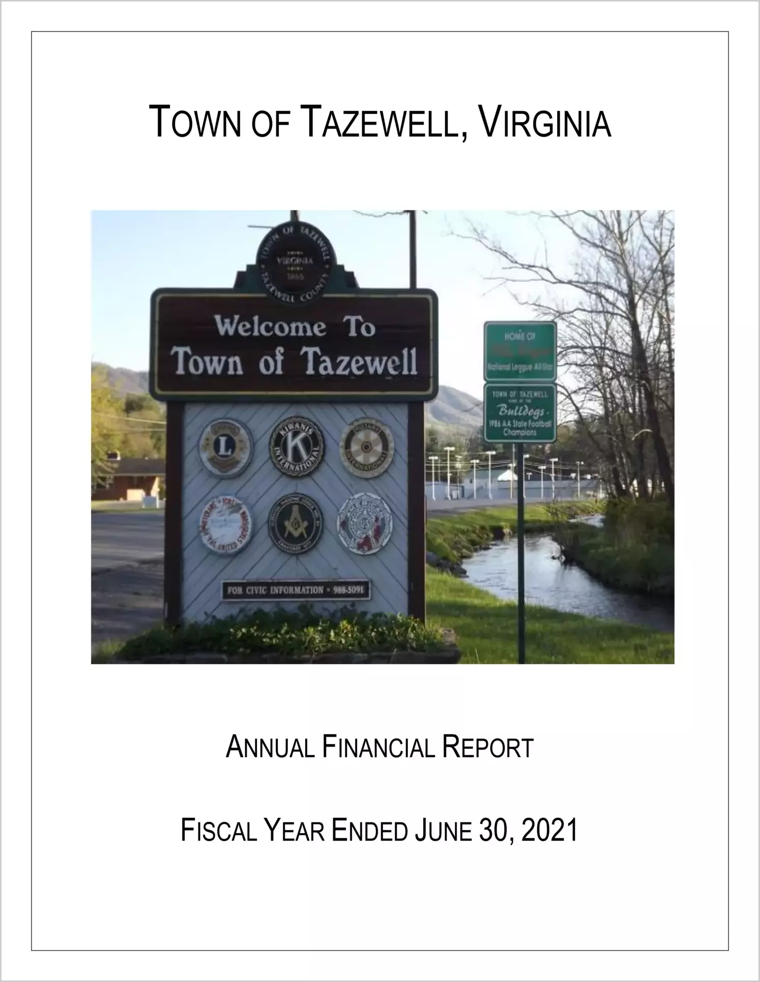 2021 Annual Financial Report for Town of Tazewell
